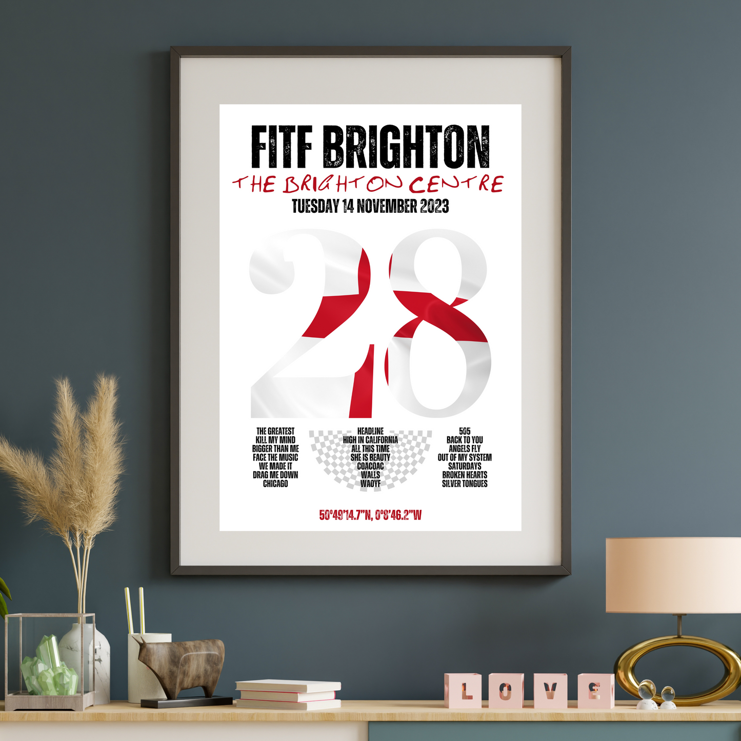 FITF World Tour Brighton 2023 Setlist Print