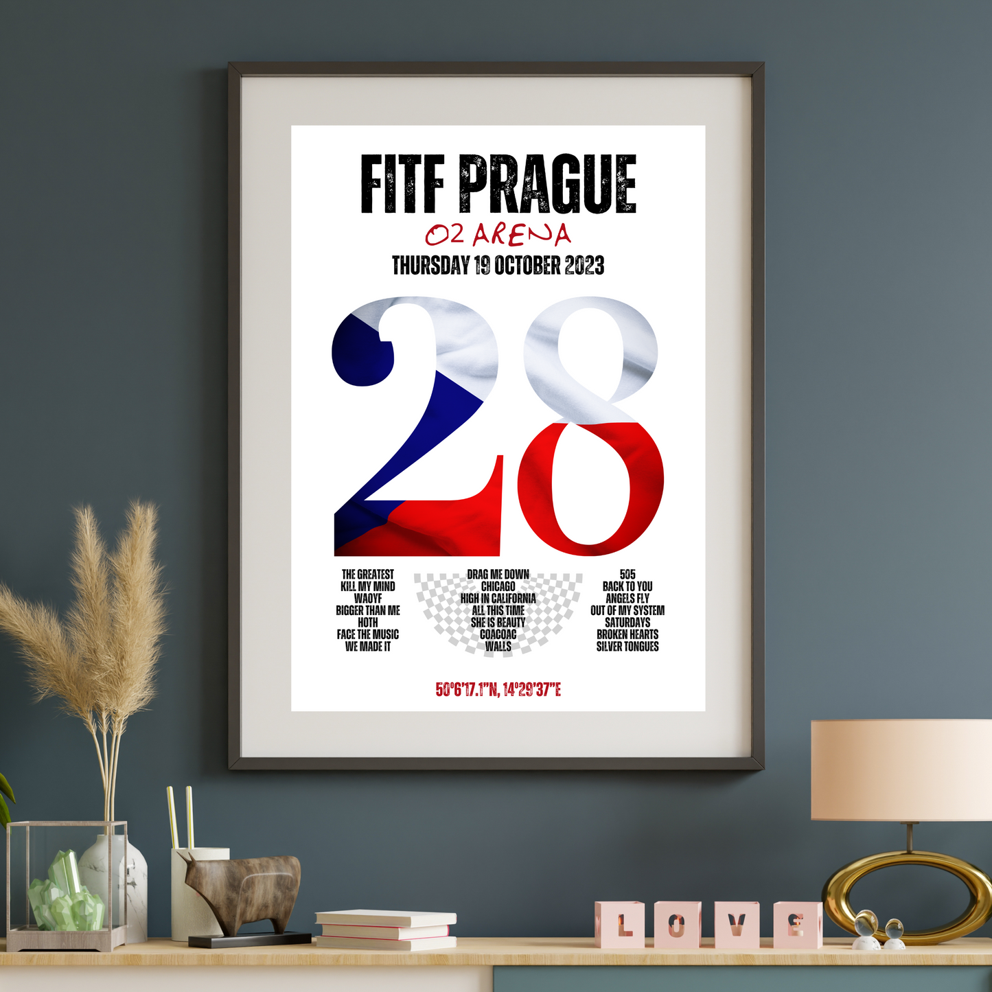 FITF World Tour Prague 2023 Setlist Print