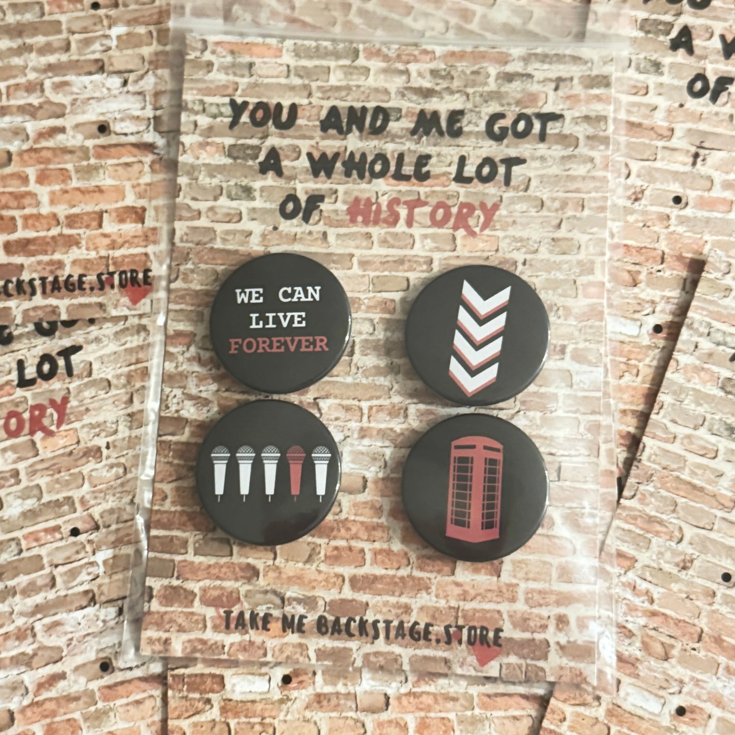 1D History Button Badges | Set of 4 | Choice of Colour