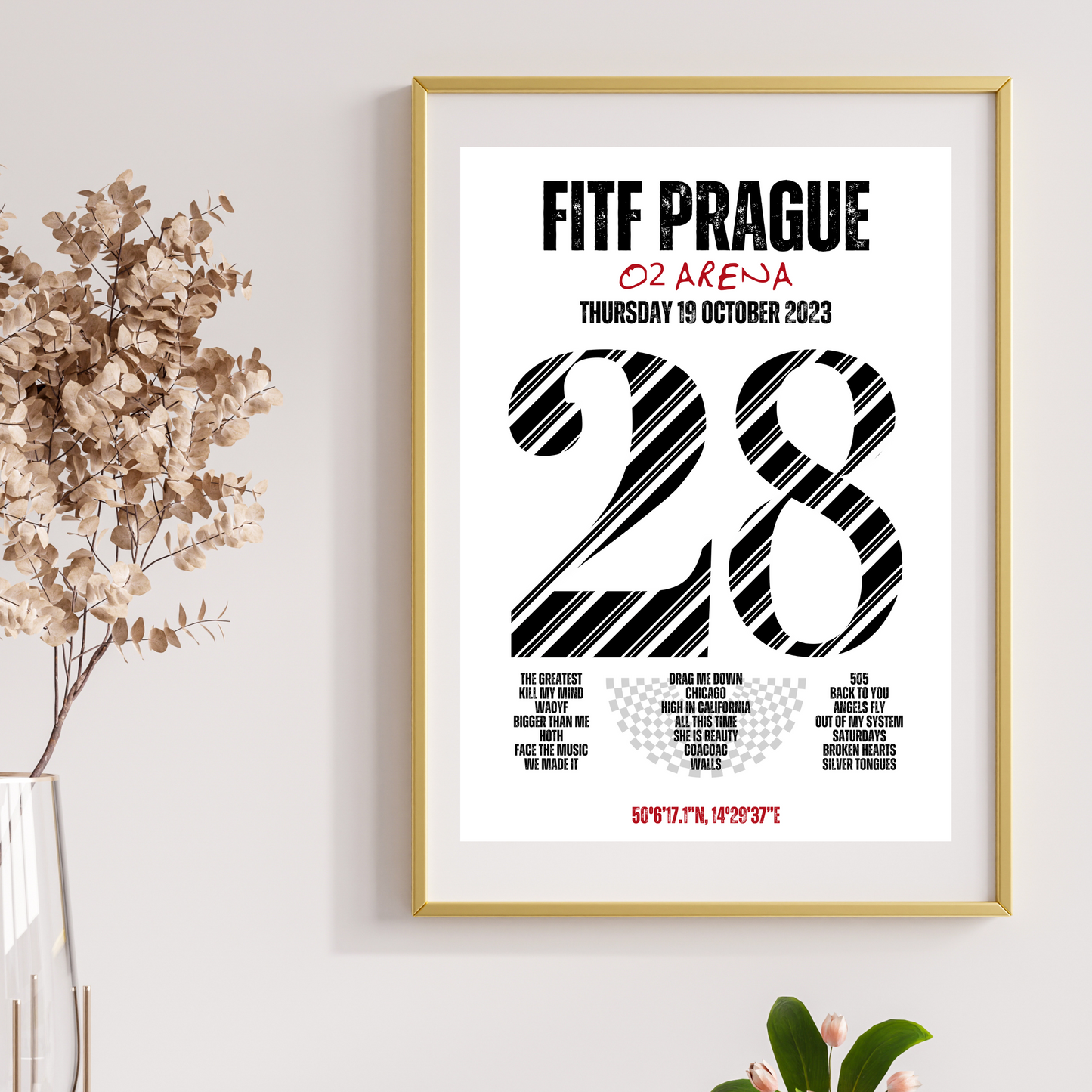 FITF World Tour Prague 2023 Setlist Print