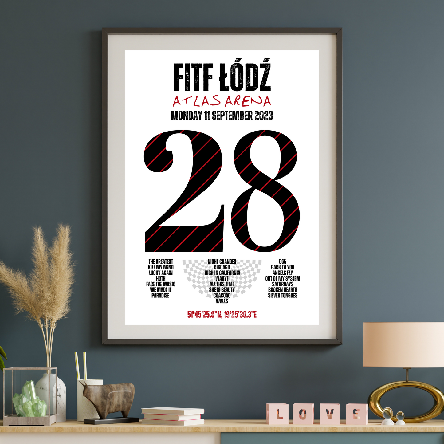FITF World Tour Łódź 2023 Setlist Print