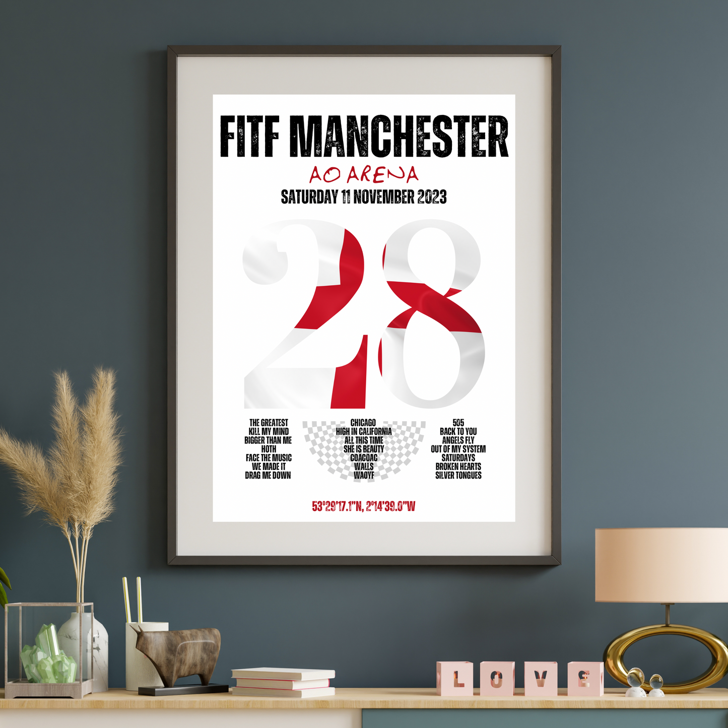 FITF World Tour Manchester 2023 Setlist Print