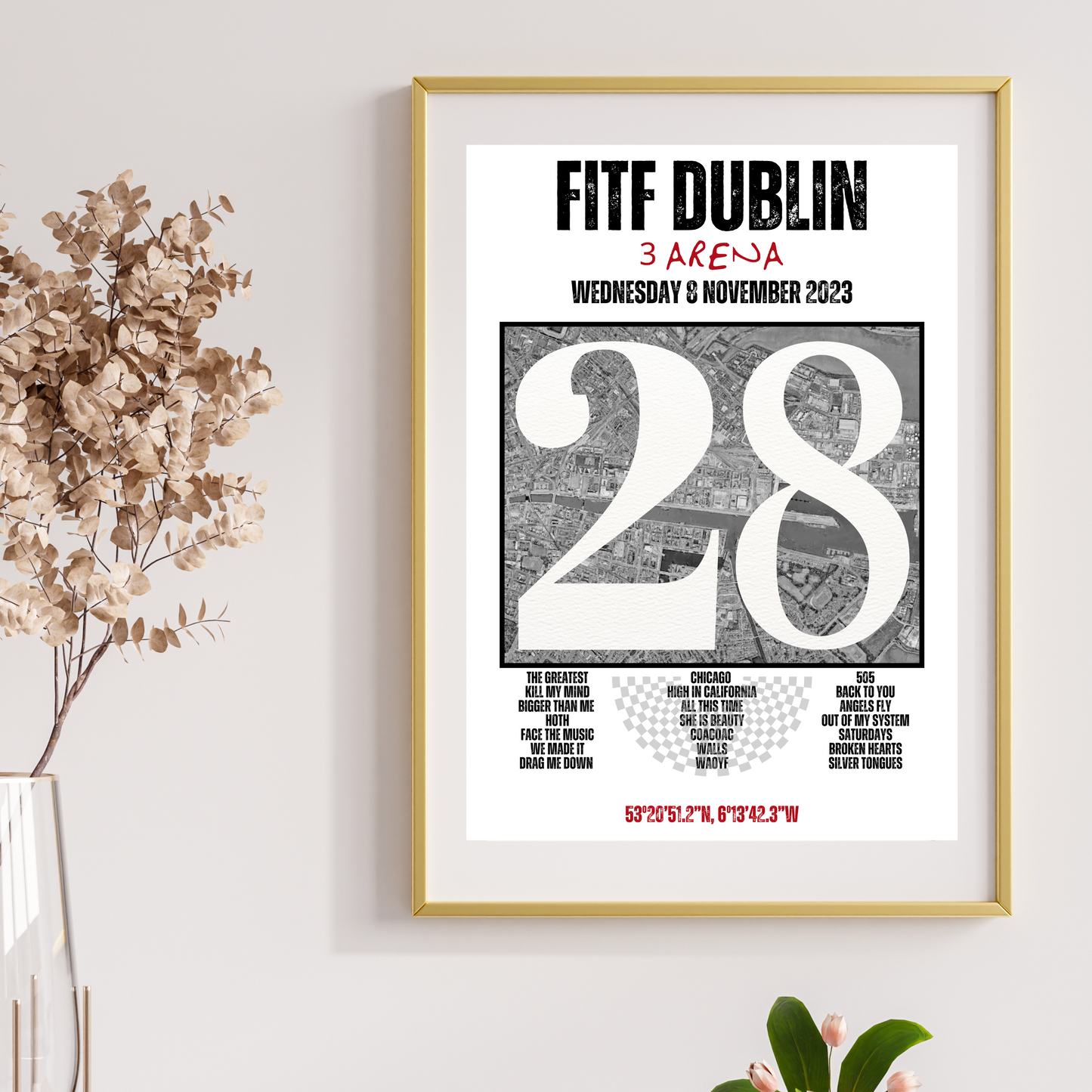 FITF World Tour Dublin 2023 Setlist Print