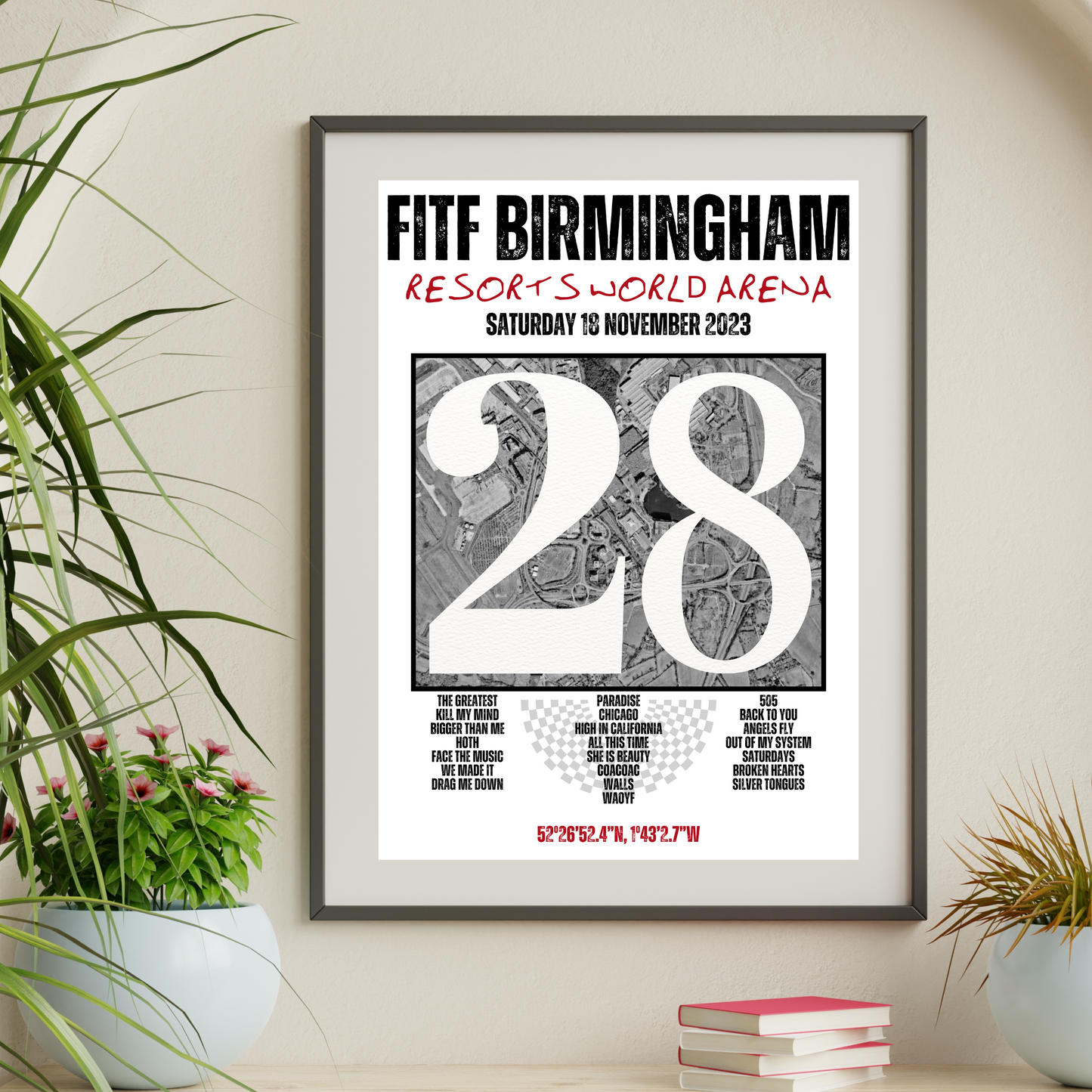 FITF World Tour Birmingham 2023 Setlist Print