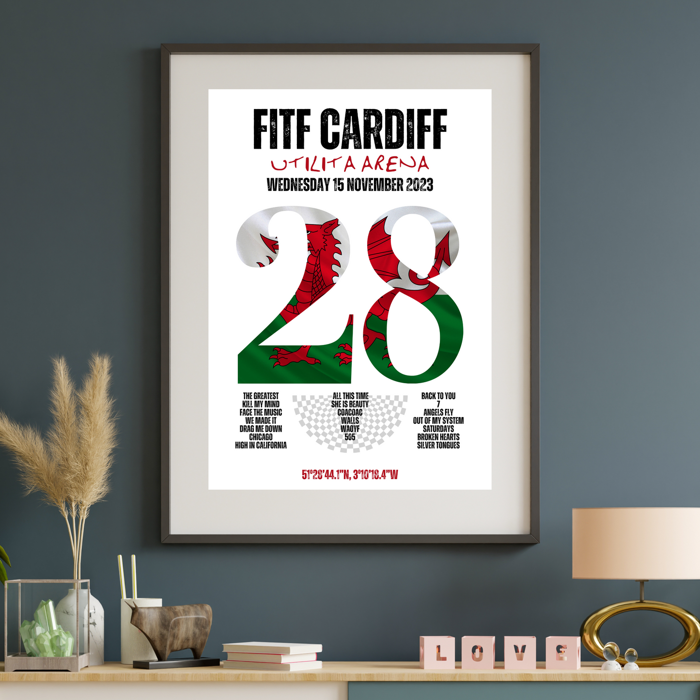 FITF World Tour Cardiff 2023 Setlist Print