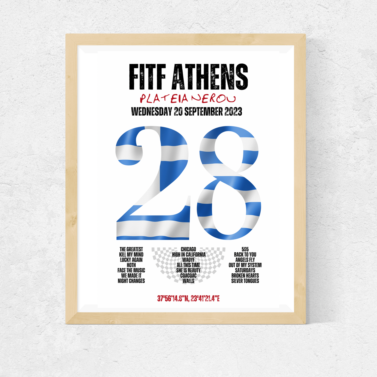 FITF World Tour Athens 2023 Setlist Print