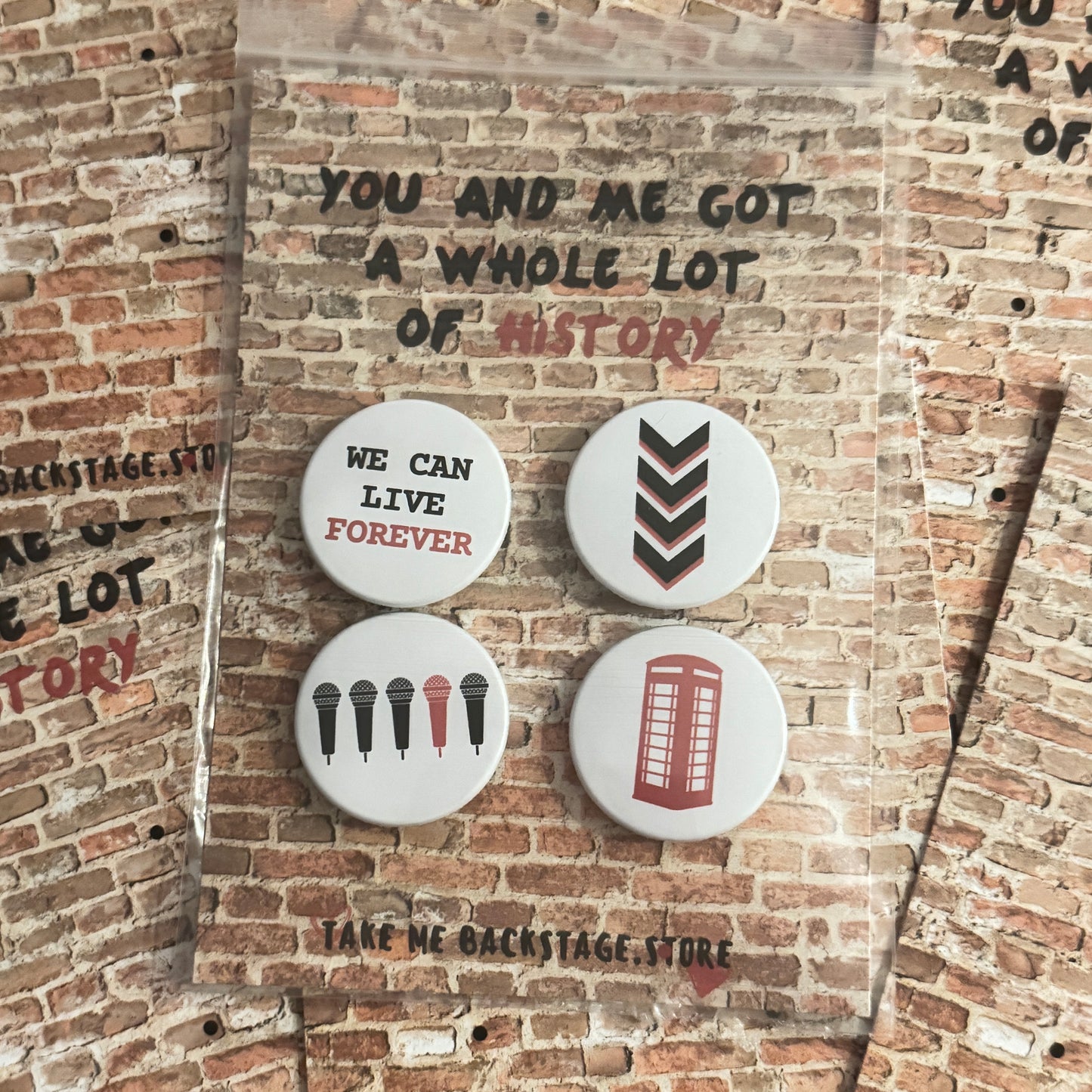 1D History Button Badges | Set of 4 | Choice of Colour