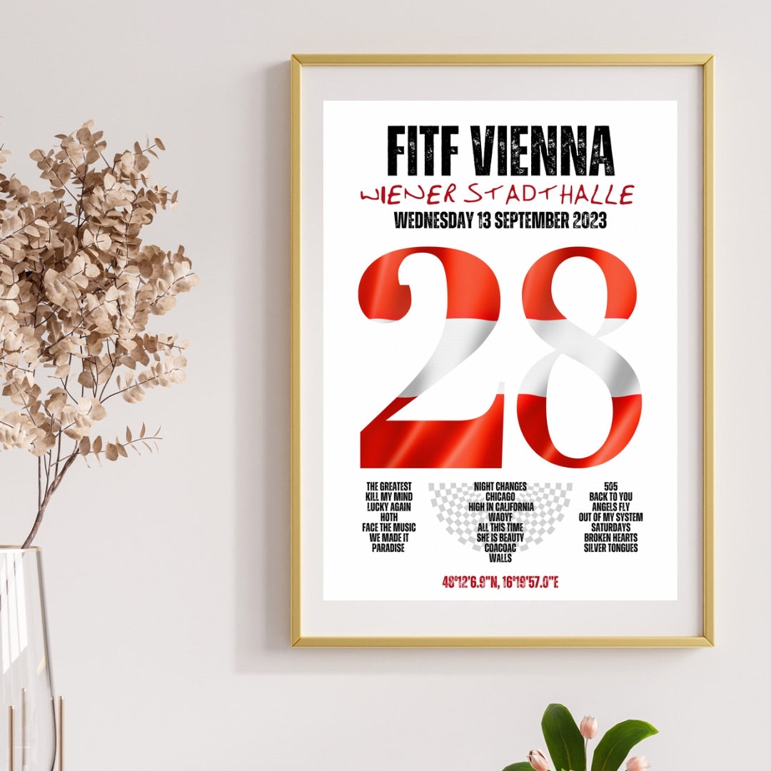 FITF World Tour Vienna 2023 Setlist Print