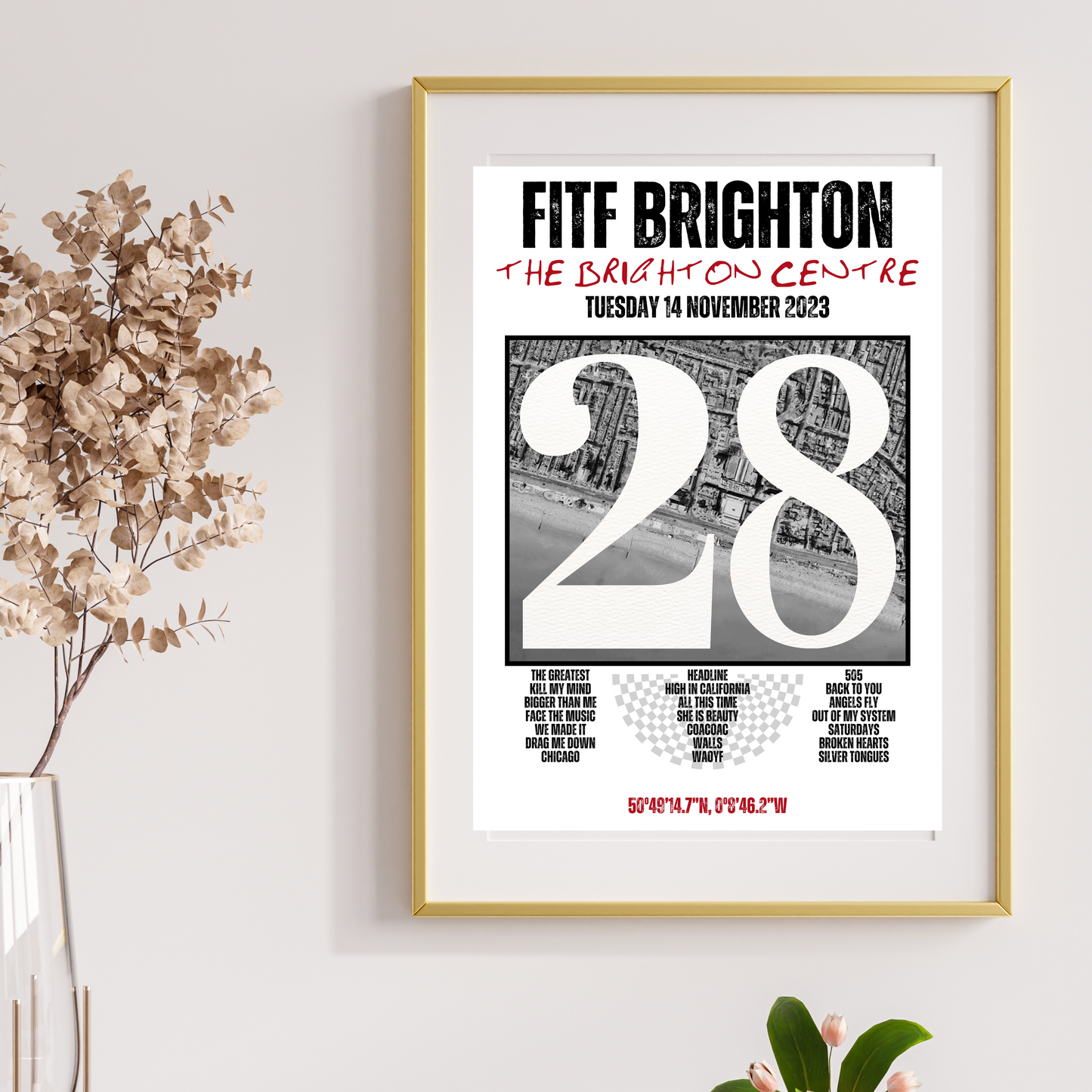 FITF World Tour Brighton 2023 Setlist Print