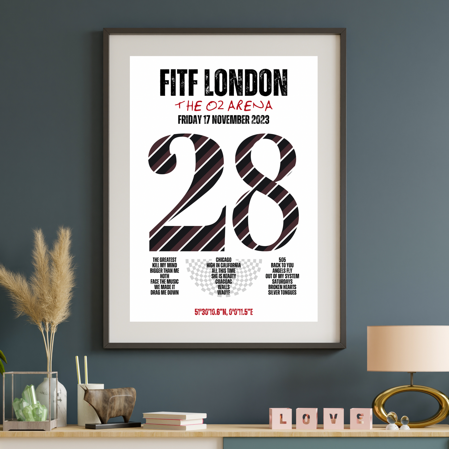 FITF World Tour London 2023 Setlist Print