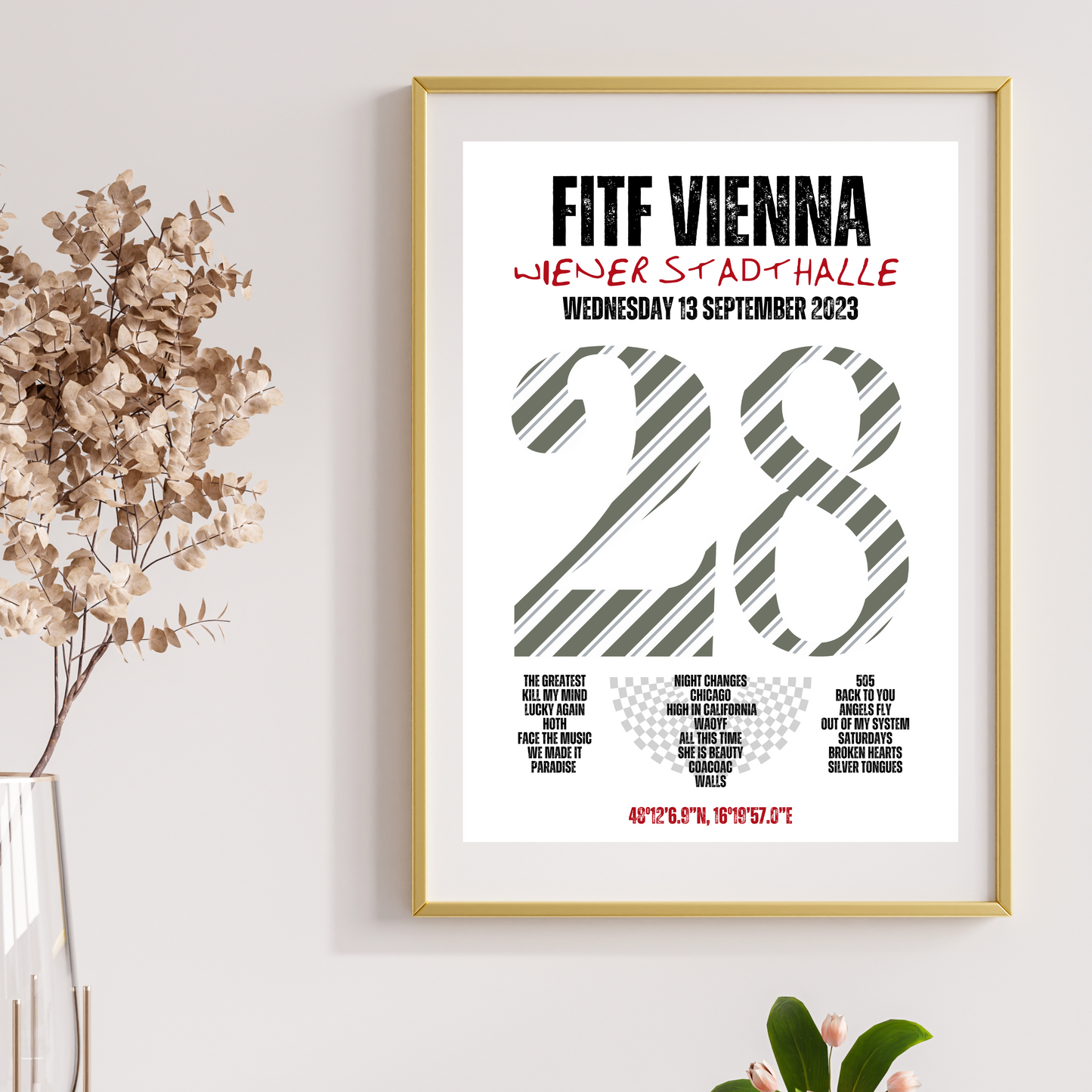 FITF World Tour Vienna 2023 Setlist Print