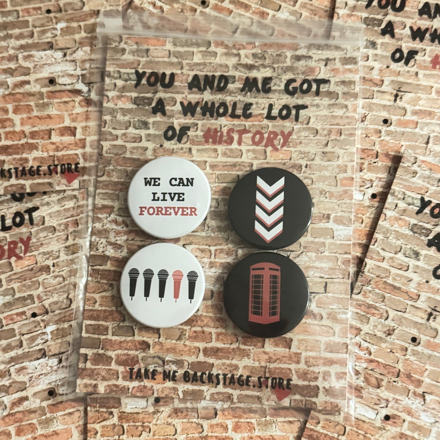 1D History Button Badges | Set of 4 | Choice of Colour