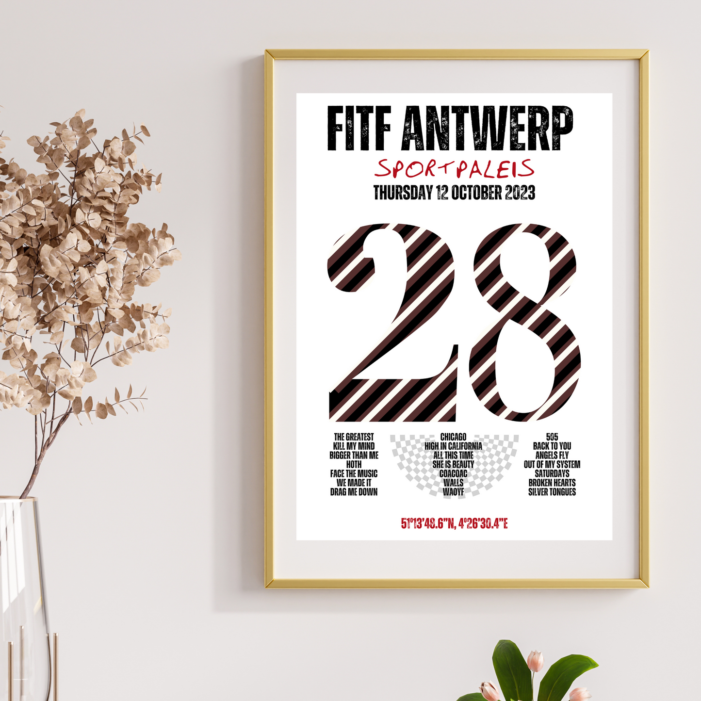 FITF World Tour Antwerp 2023 Setlist Print