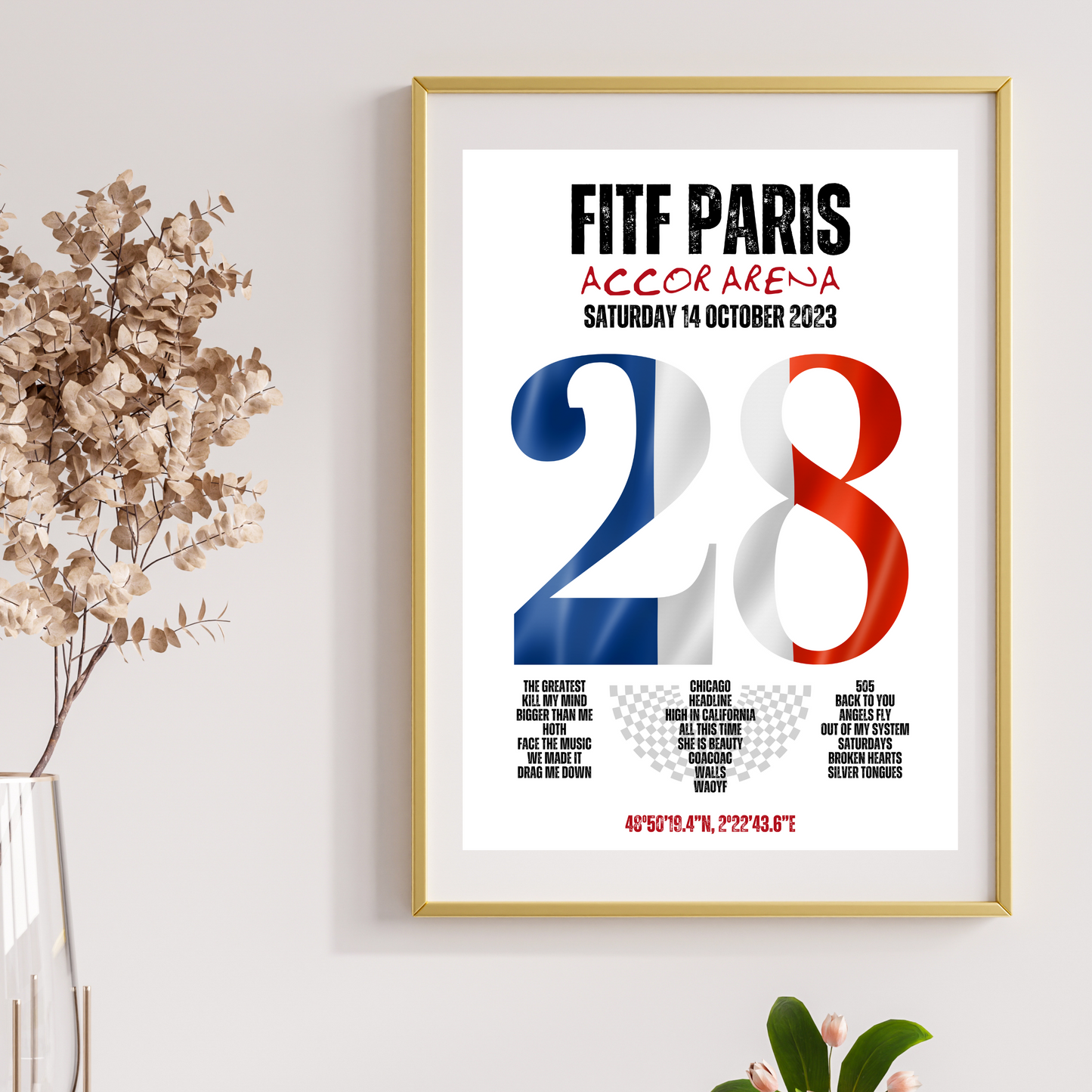 FITF World Tour Paris 2023 Setlist Print