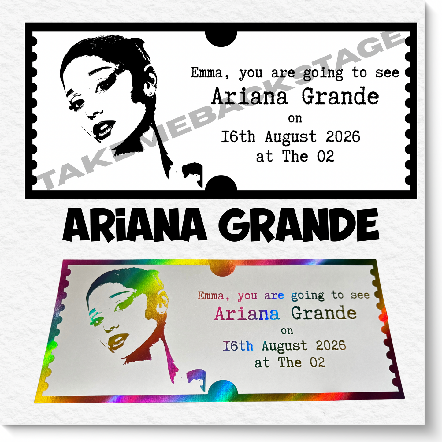 Souvenir/Gift Gig Tickets | Any artist available | Choice of colour