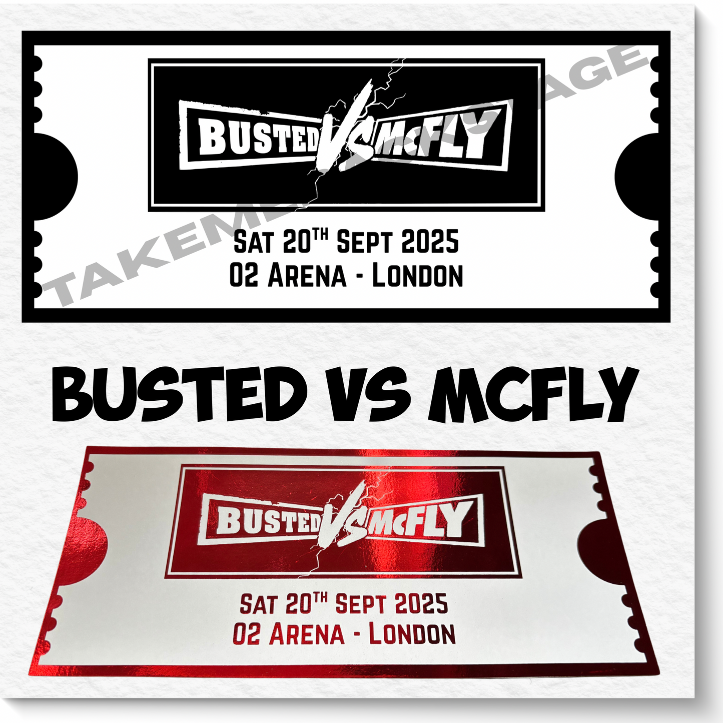 Souvenir/Gift Gig Tickets | Any artist available | Choice of colour