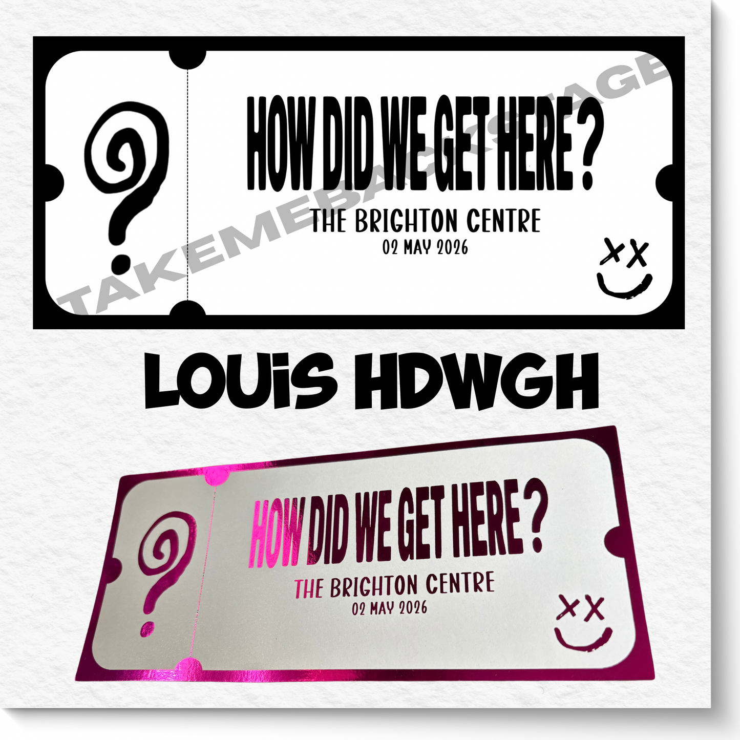 Souvenir/Gift Gig Tickets | Any artist available | Choice of colour