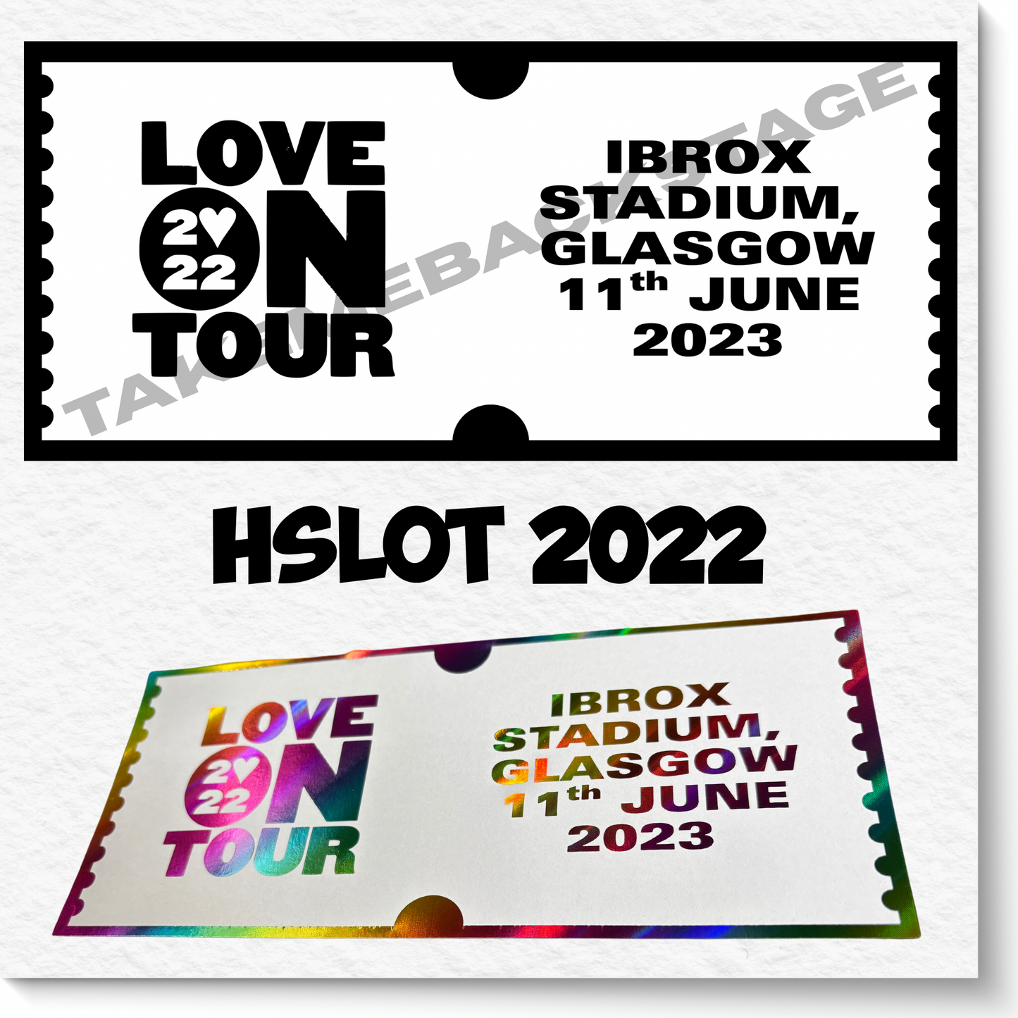 Souvenir/Gift Gig Tickets | Any artist available | Choice of colour