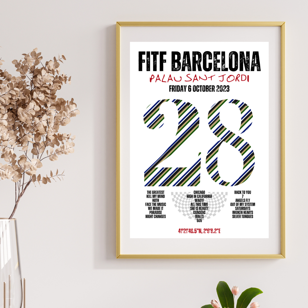 FITF World Tour Barcelona 2023 Setlist Print