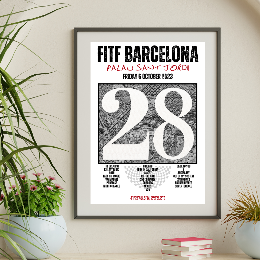FITF World Tour Barcelona 2023 Setlist Print