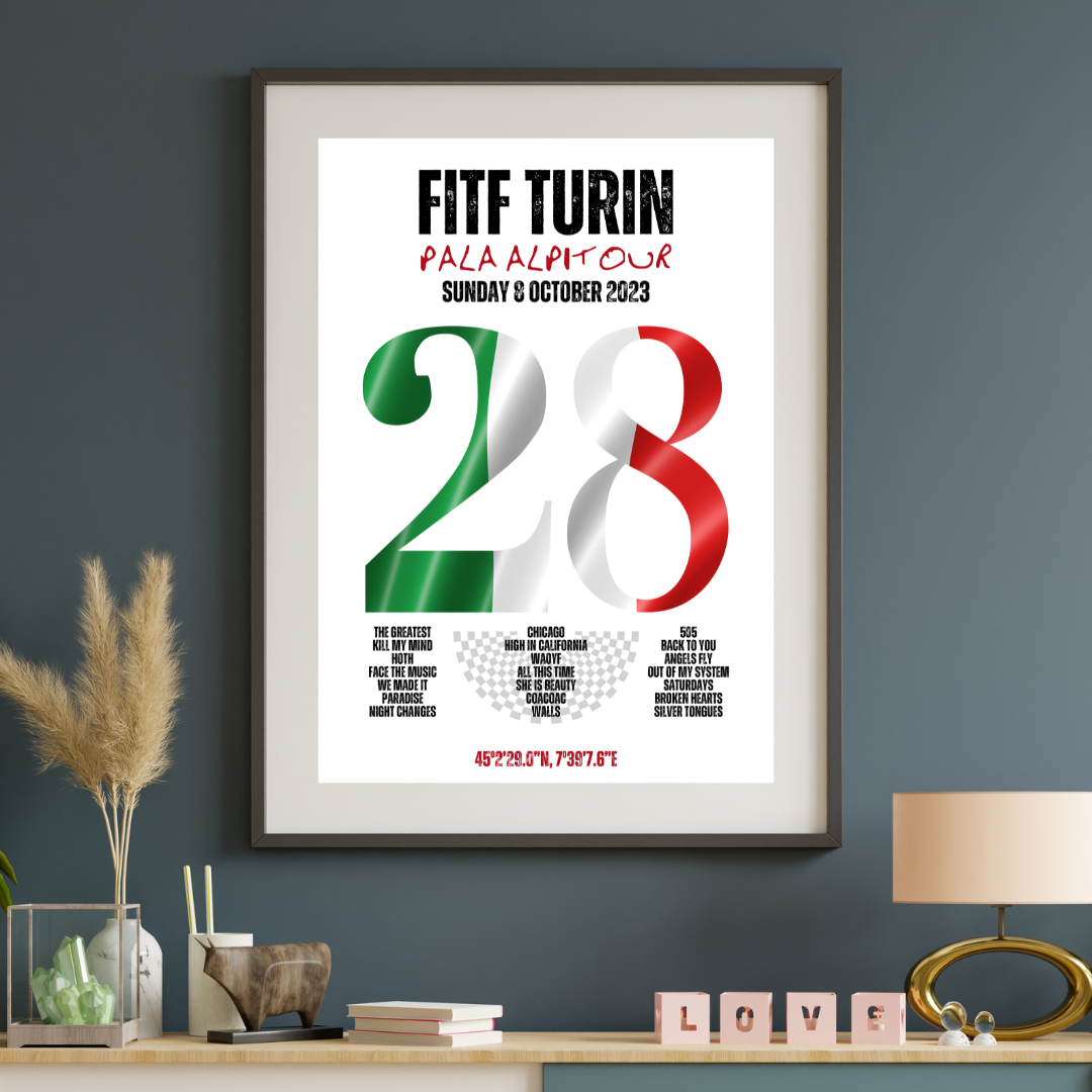 FITF World Tour Turin 2023 Setlist Print