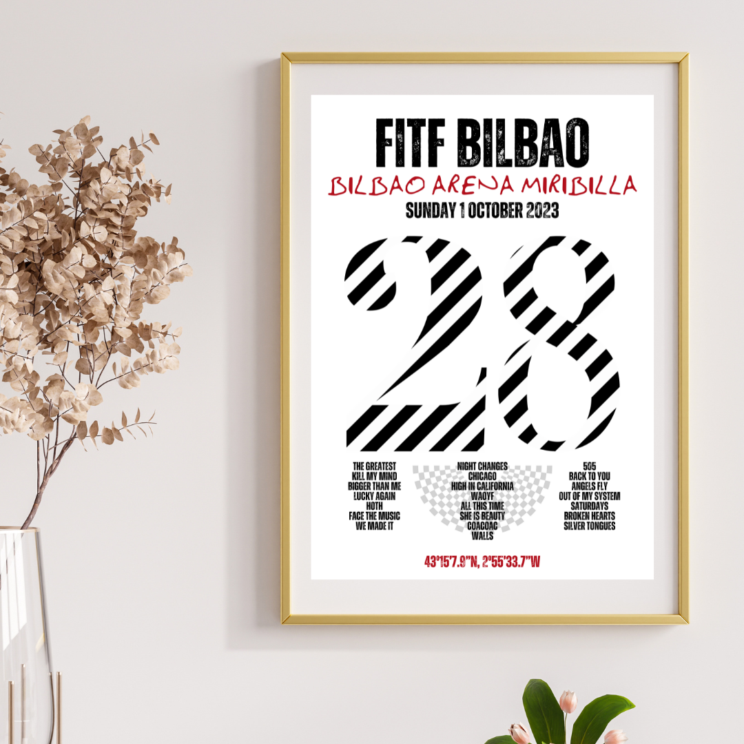 FITF World Tour Bilbao 2023 Setlist Print