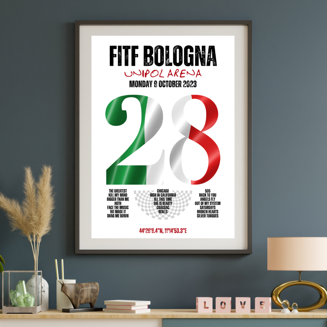 FITF World Tour Bologna 2023 Setlist Print