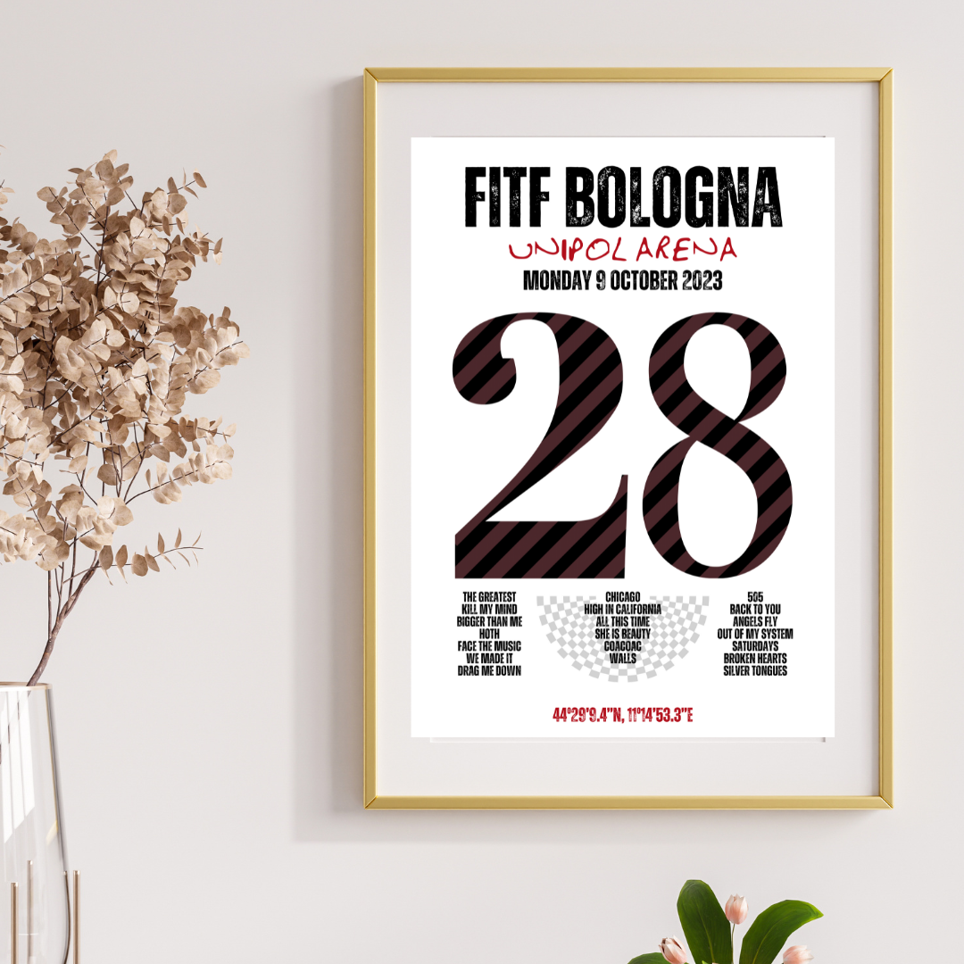FITF World Tour Bologna 2023 Setlist Print