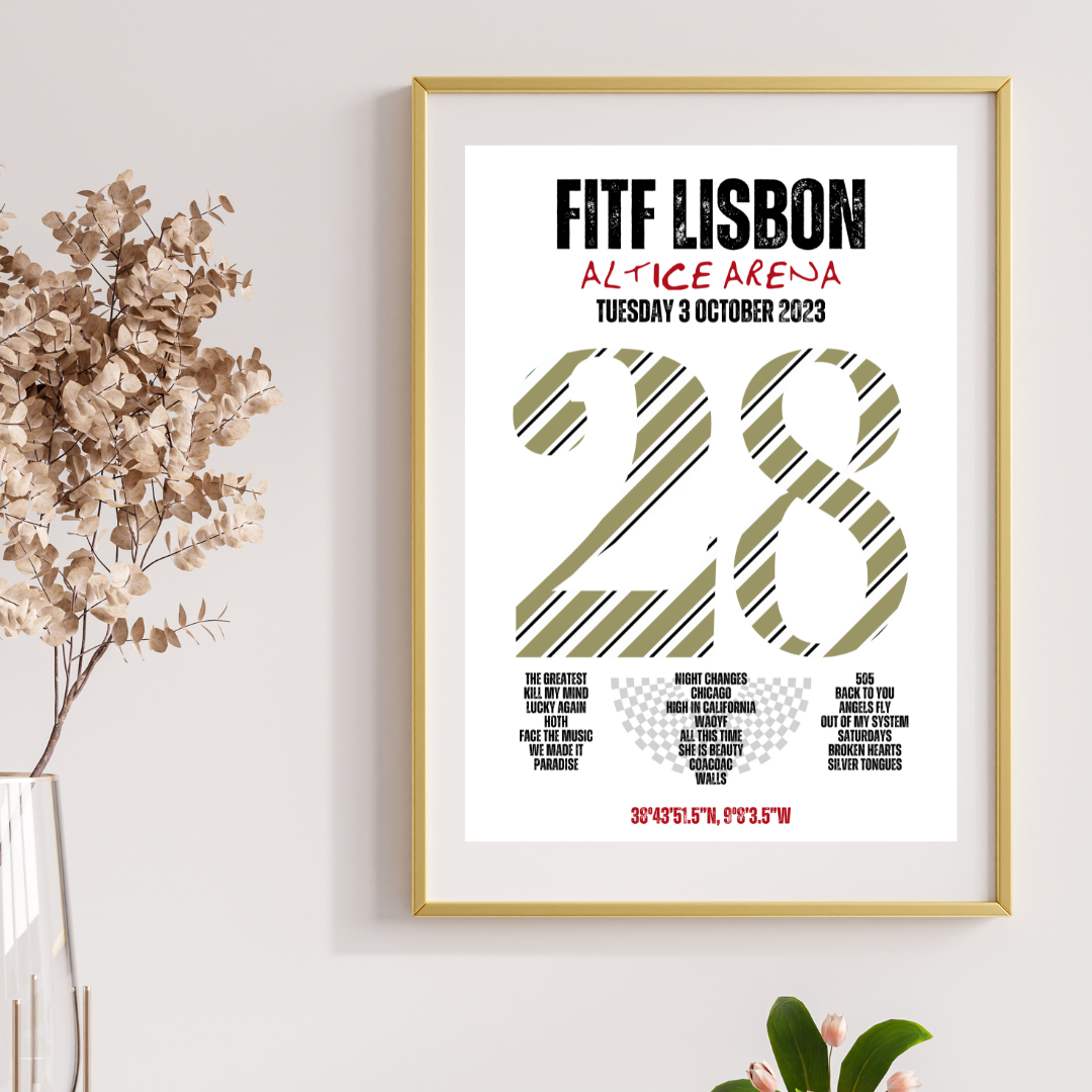 FITF World Tour Lisbon 2023 Setlist Print