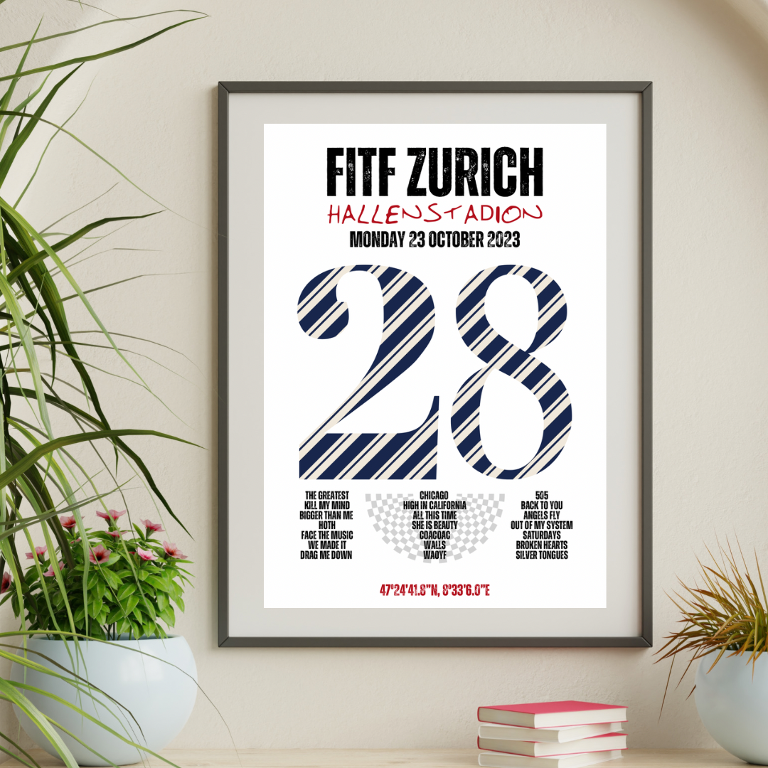 FITF World Tour Zurich 2023 Setlist Print