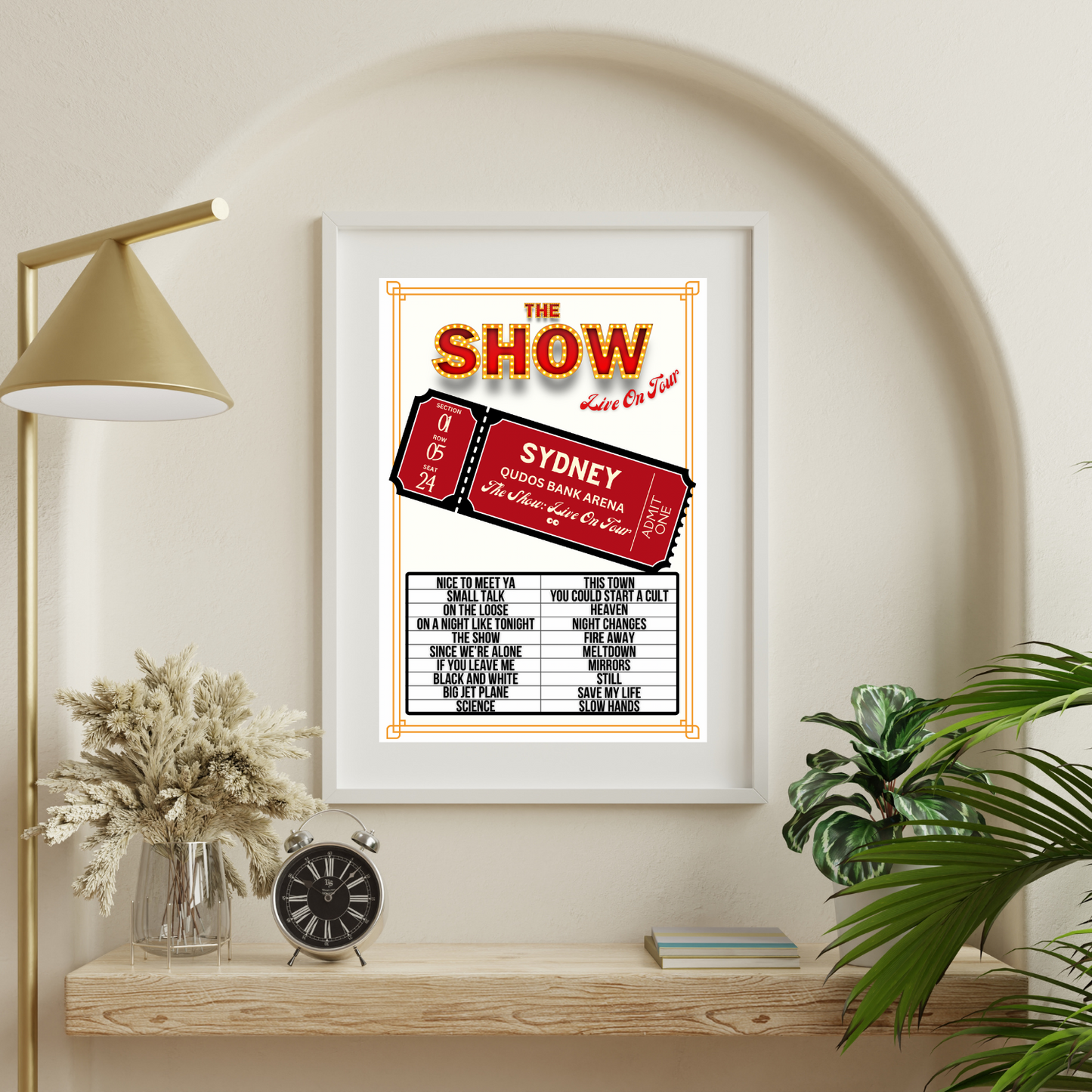 The Show Sydney Setlist Poster | Print