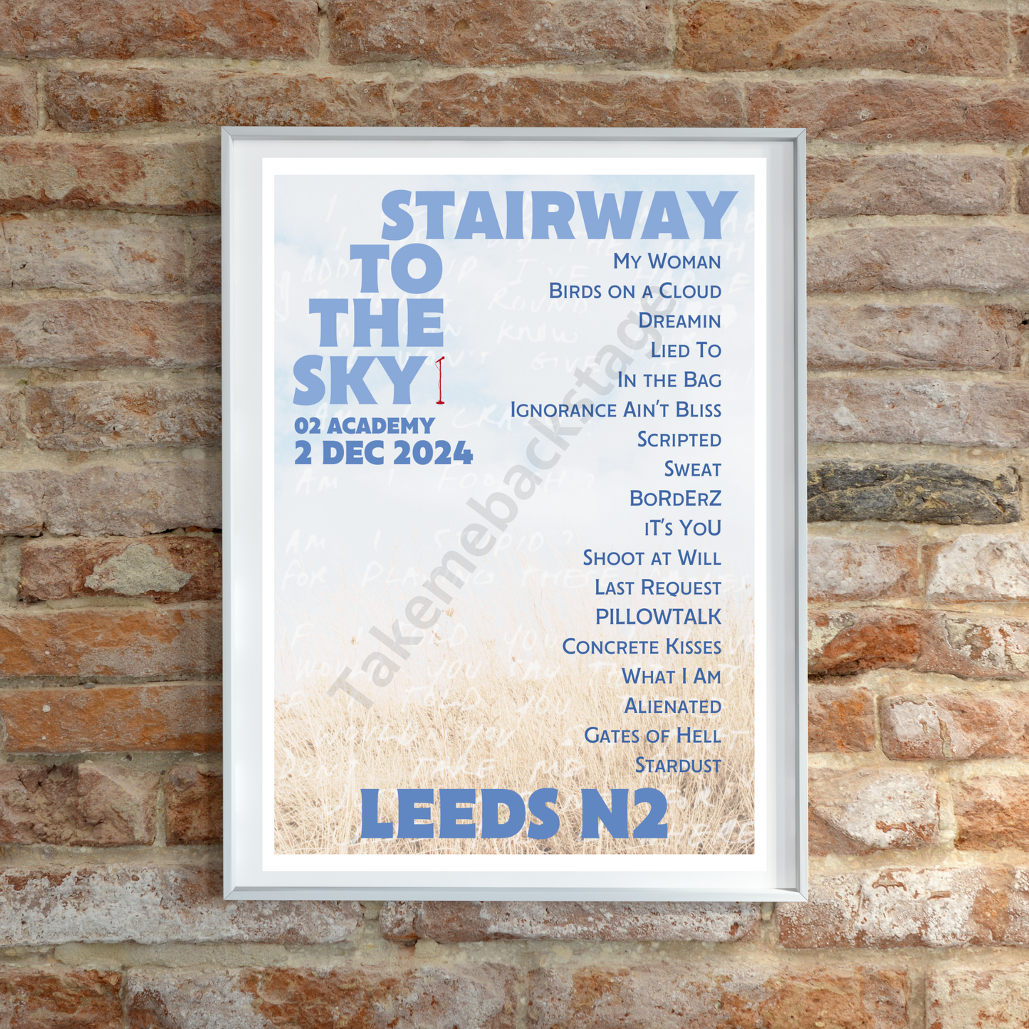 Stairway To The Sky Leeds N2 setlist print I Poster | 3 sizes