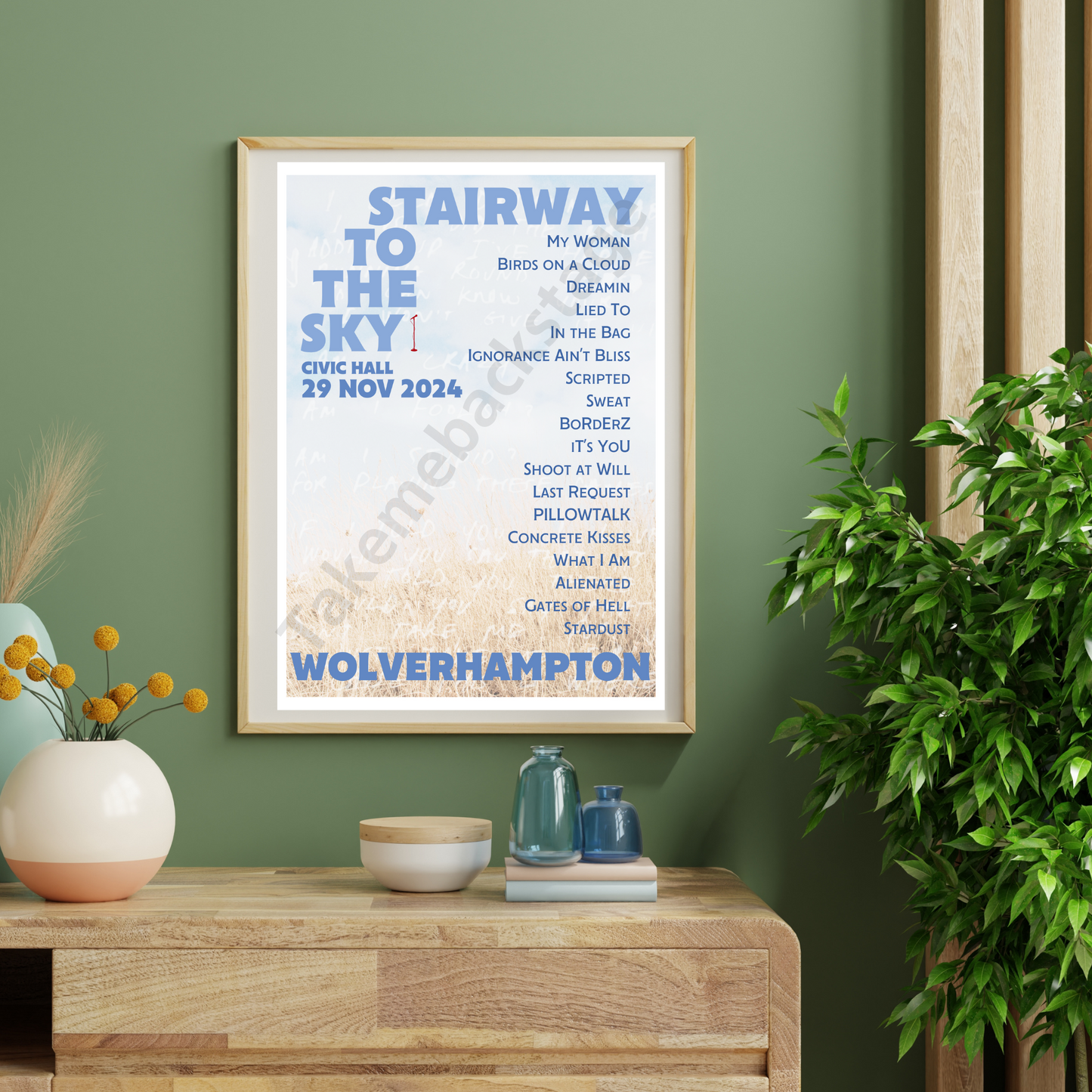 Stairway To The Sky Wolverhampton setlist print I Poster | 3 sizes