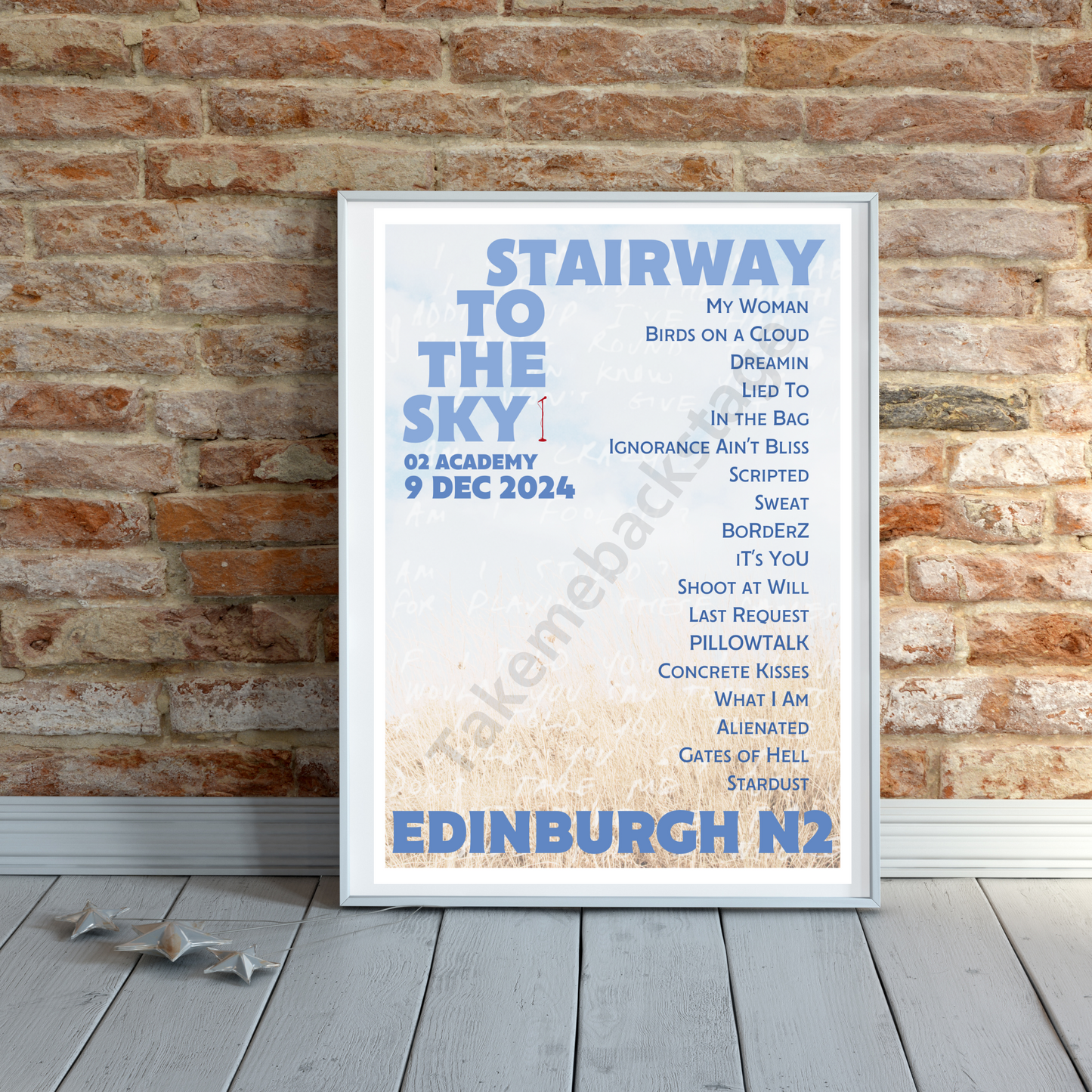 Stairway To The Sky Edinburgh N2 setlist print I Poster | 3 sizes