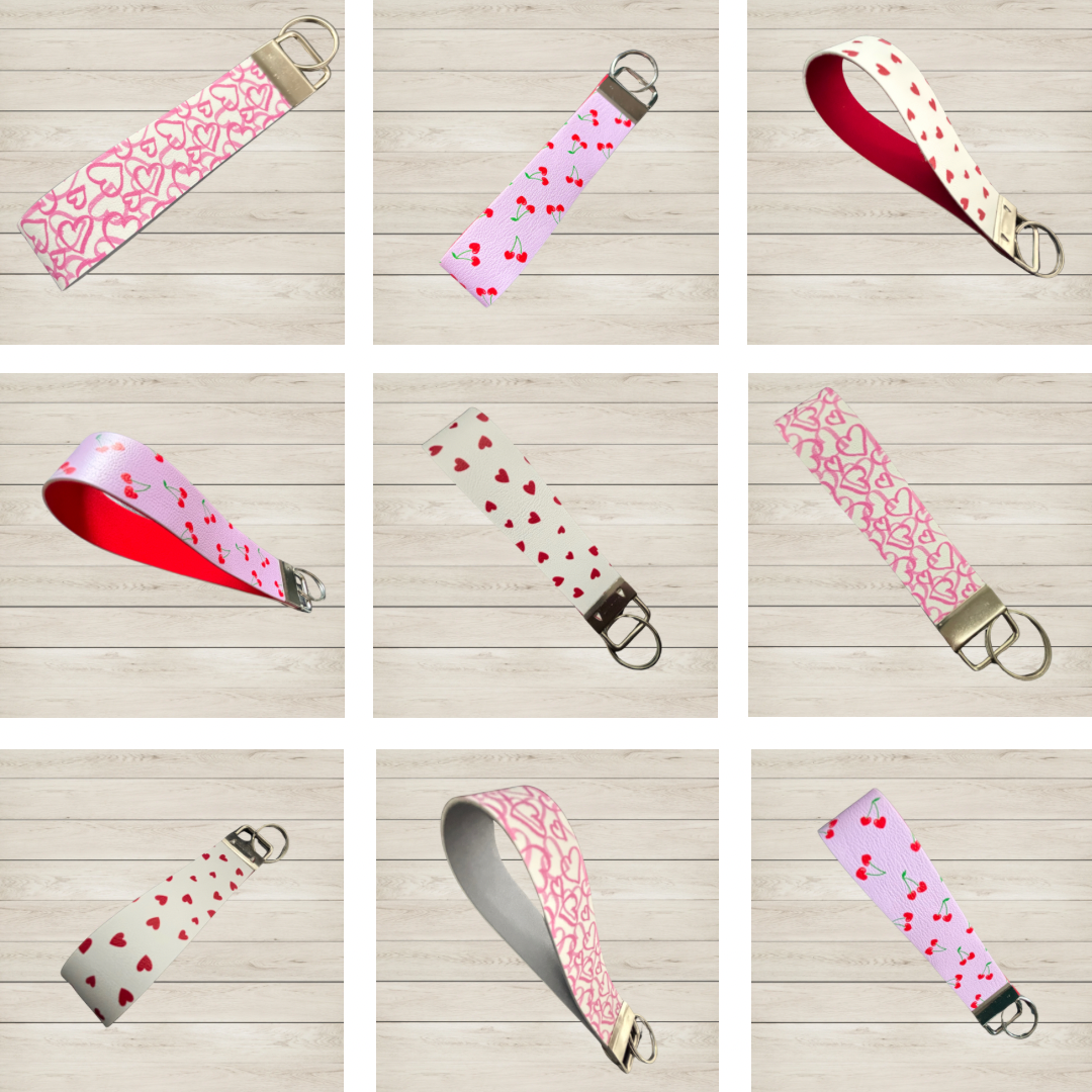 Faux Leather Wristlets | Keychain | Keyring | Wrist Lanyard