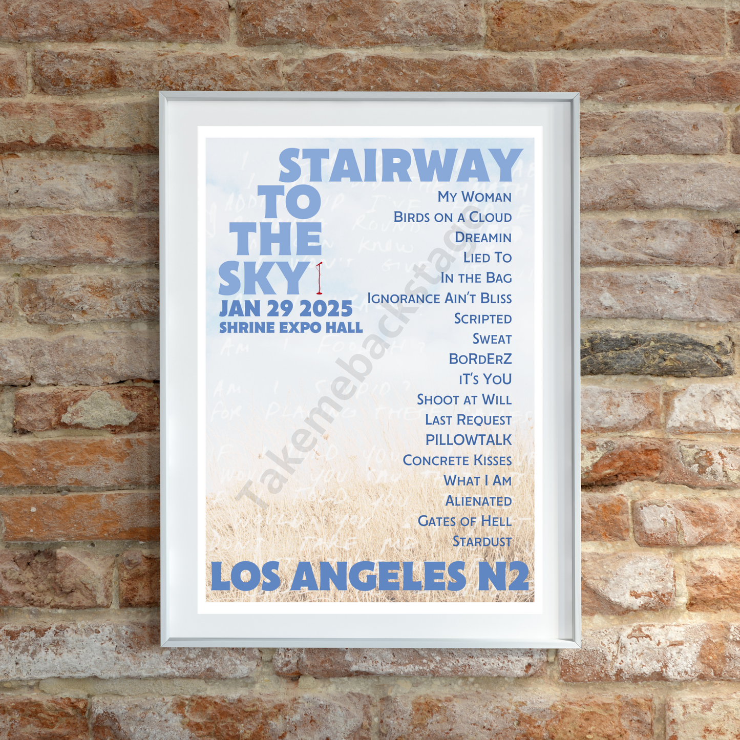 Stairway To The Sky Los Angeles N2 setlist print I Poster | 3 sizes