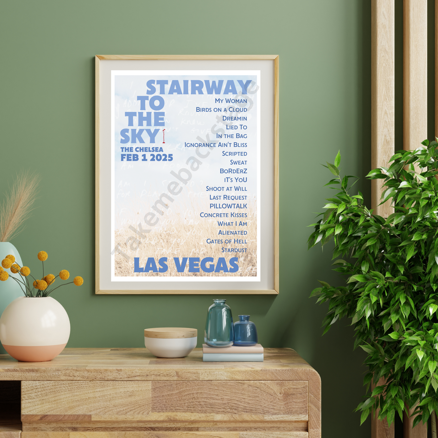 Stairway To The Sky Las Vegas setlist print I Poster | 3 sizes