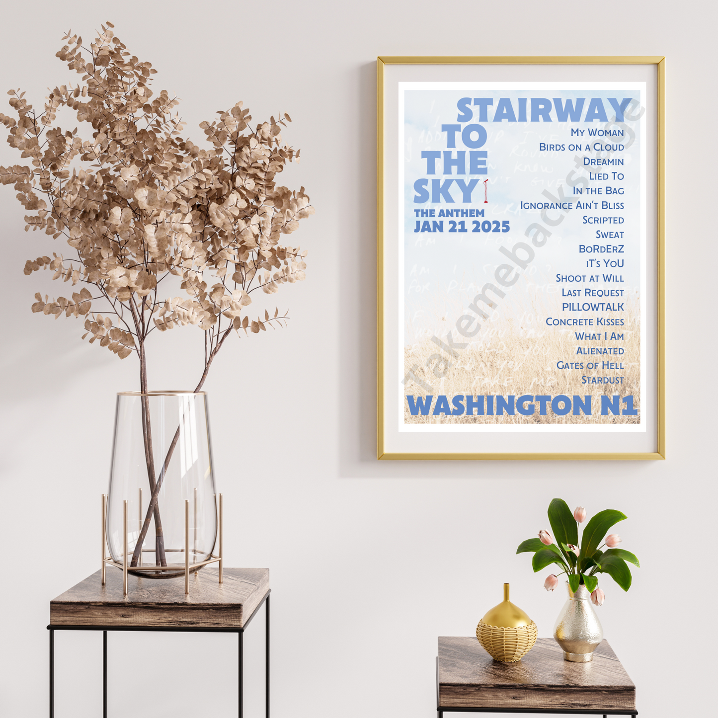 Stairway To The Sky Washington N1 setlist print I Poster | 3 sizes