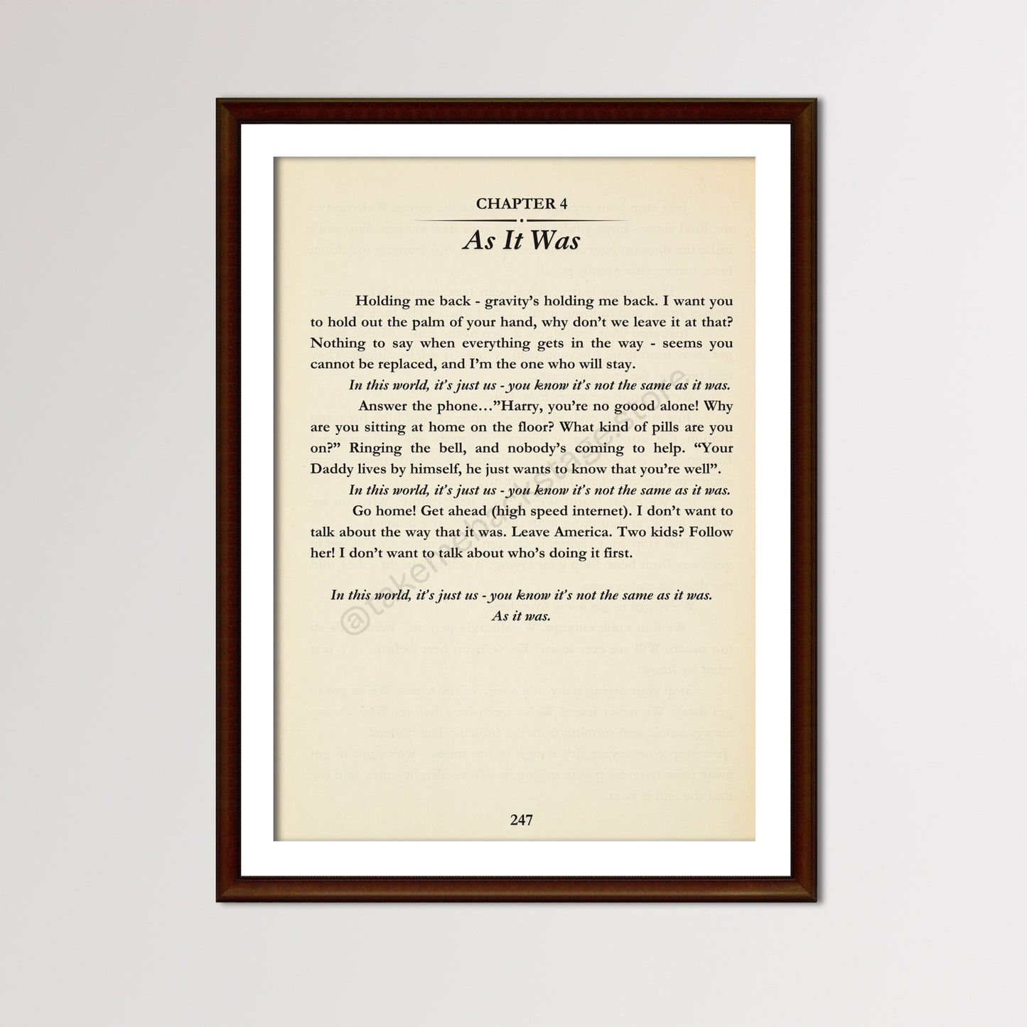 Bookish Harry Lyric Prints | Choose your track | 3 sizes