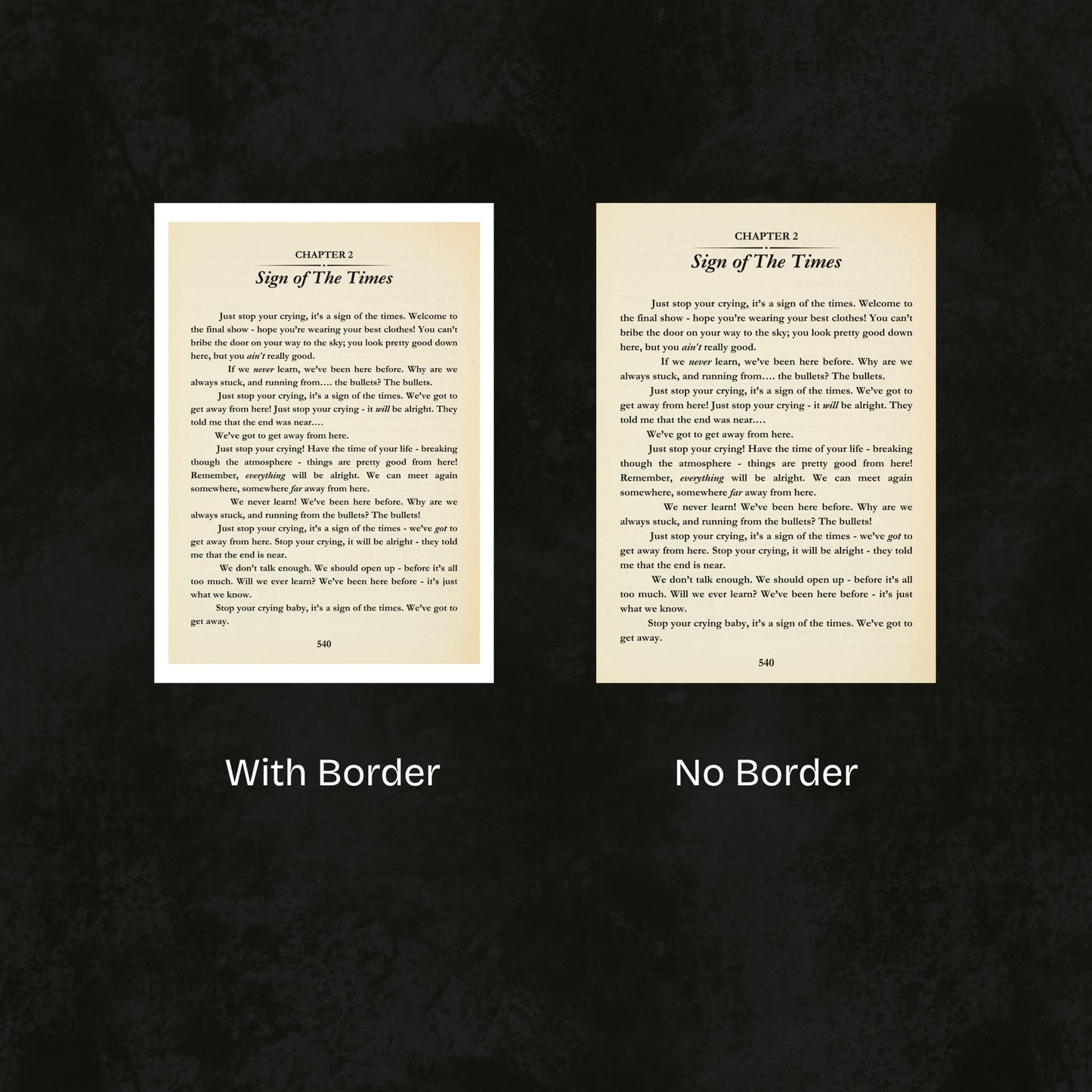 Bookish Harry Lyric Prints | Choose your track | 3 sizes