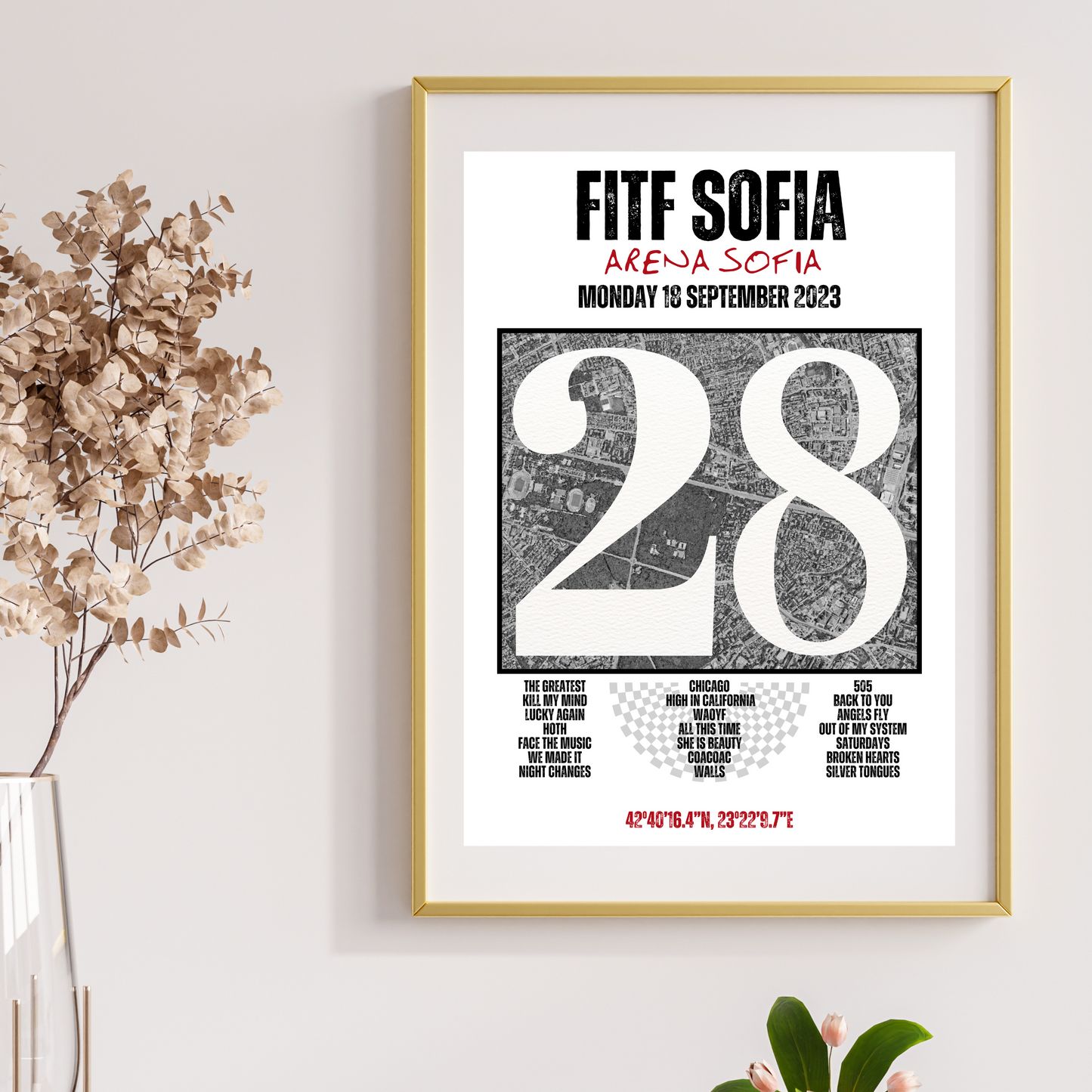 FITF World Tour Sofia 2023 Setlist Print