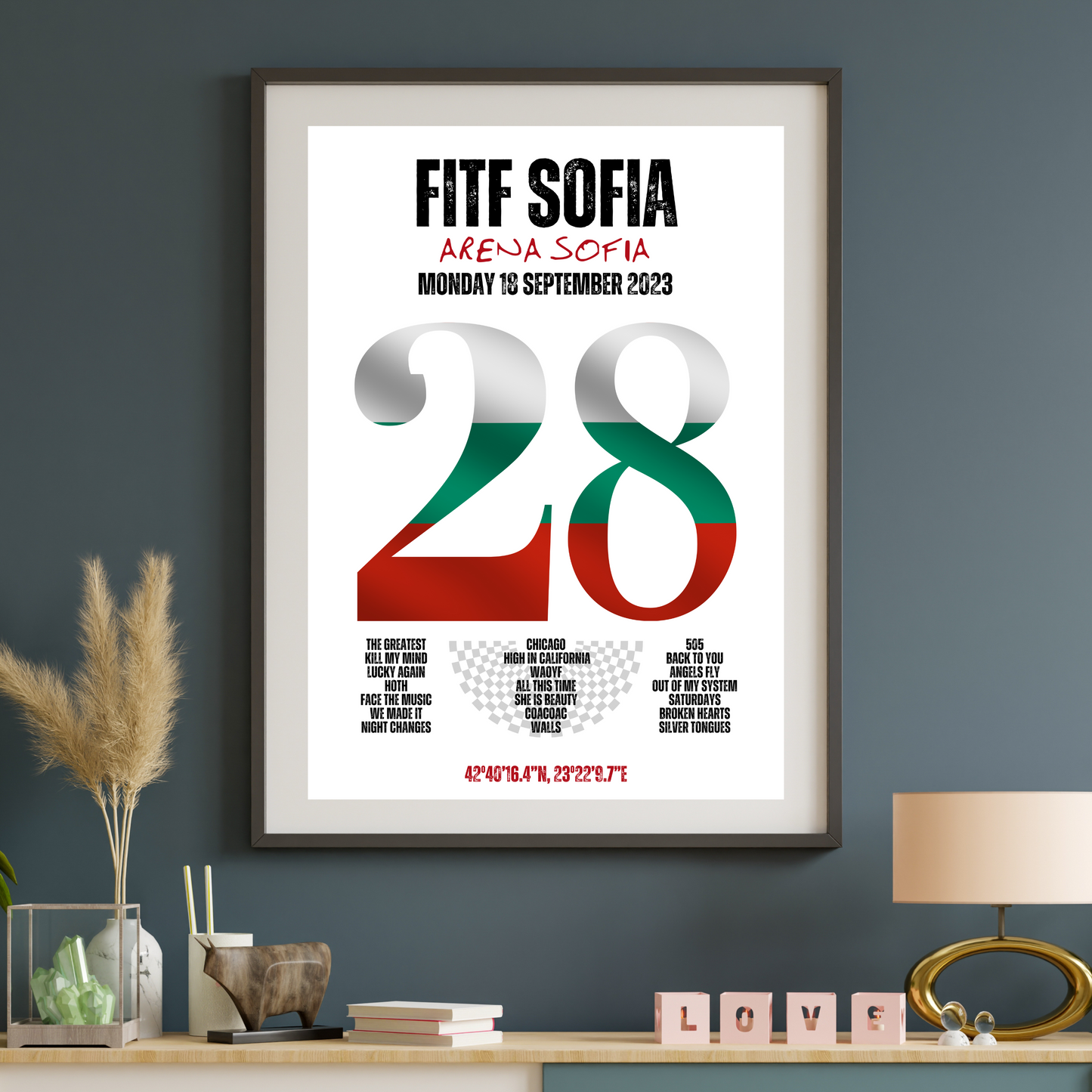 FITF World Tour Sofia 2023 Setlist Print