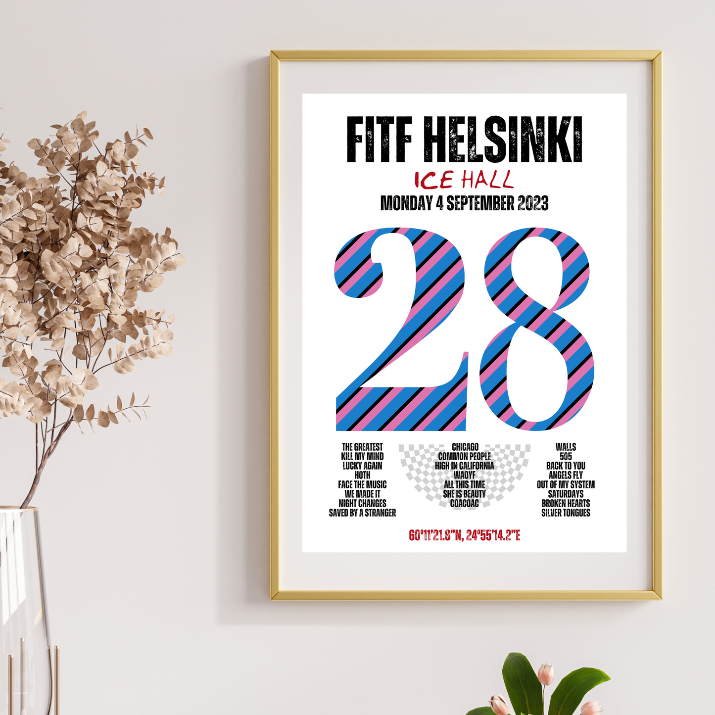 FITF World Tour Helsinki 2023 Setlist Print