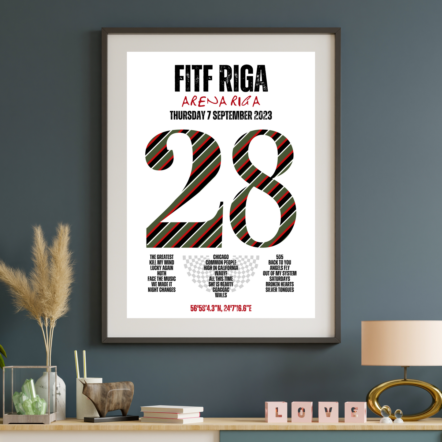 FITF World Tour Riga 2023 Setlist Print