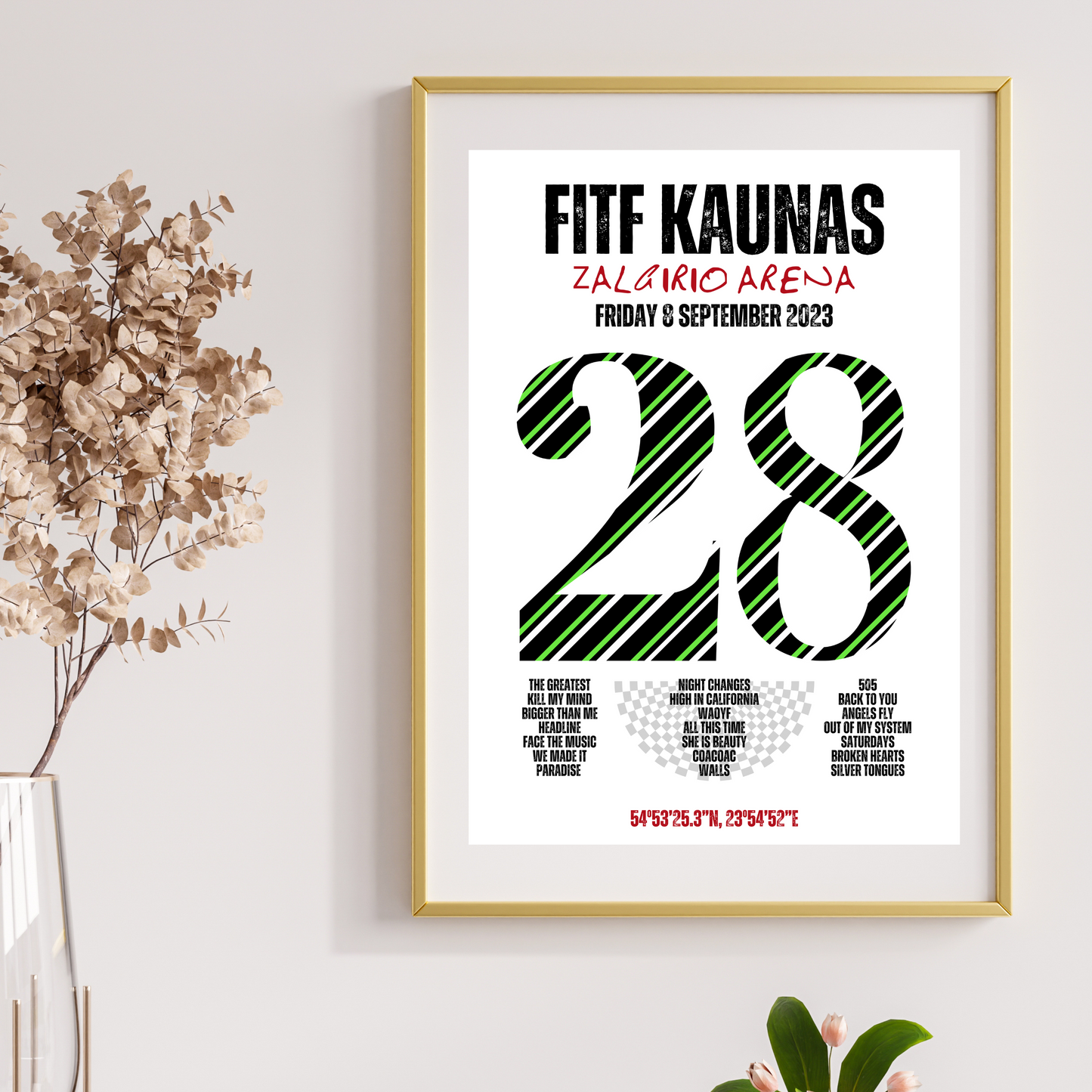 FITF World Tour Kaunas 2023 Setlist Print