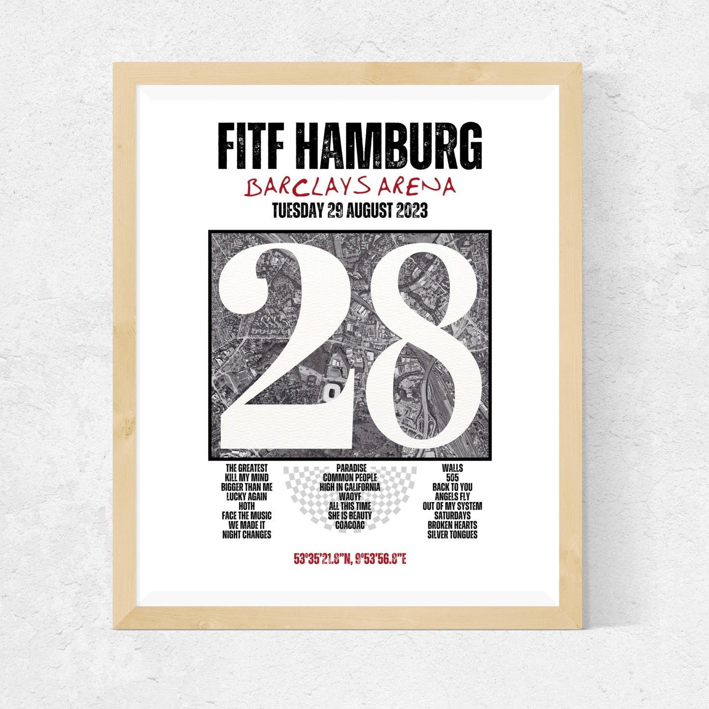 FITF World Tour Hamburg 2023 Setlist Print