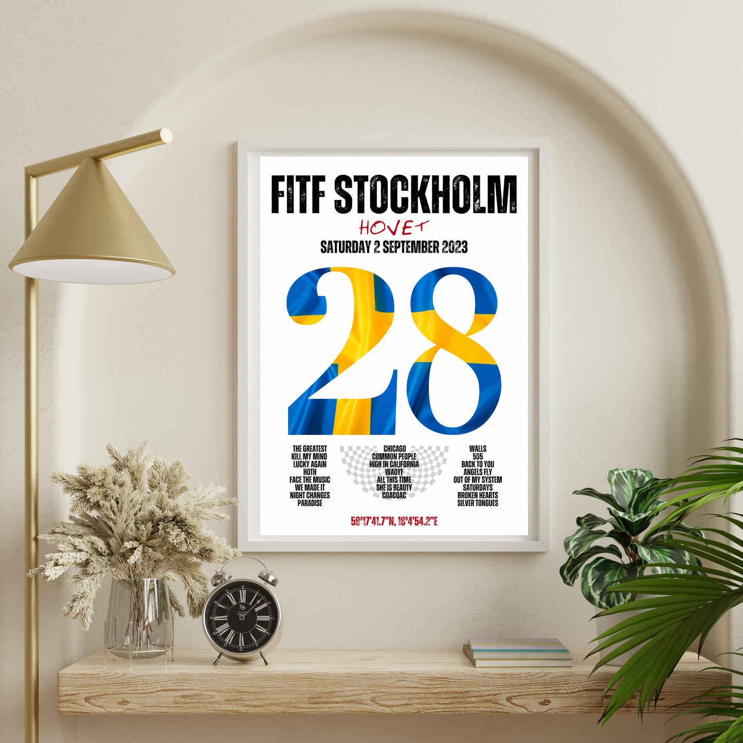 FITF World Tour Stockholm 2023 Setlist Print