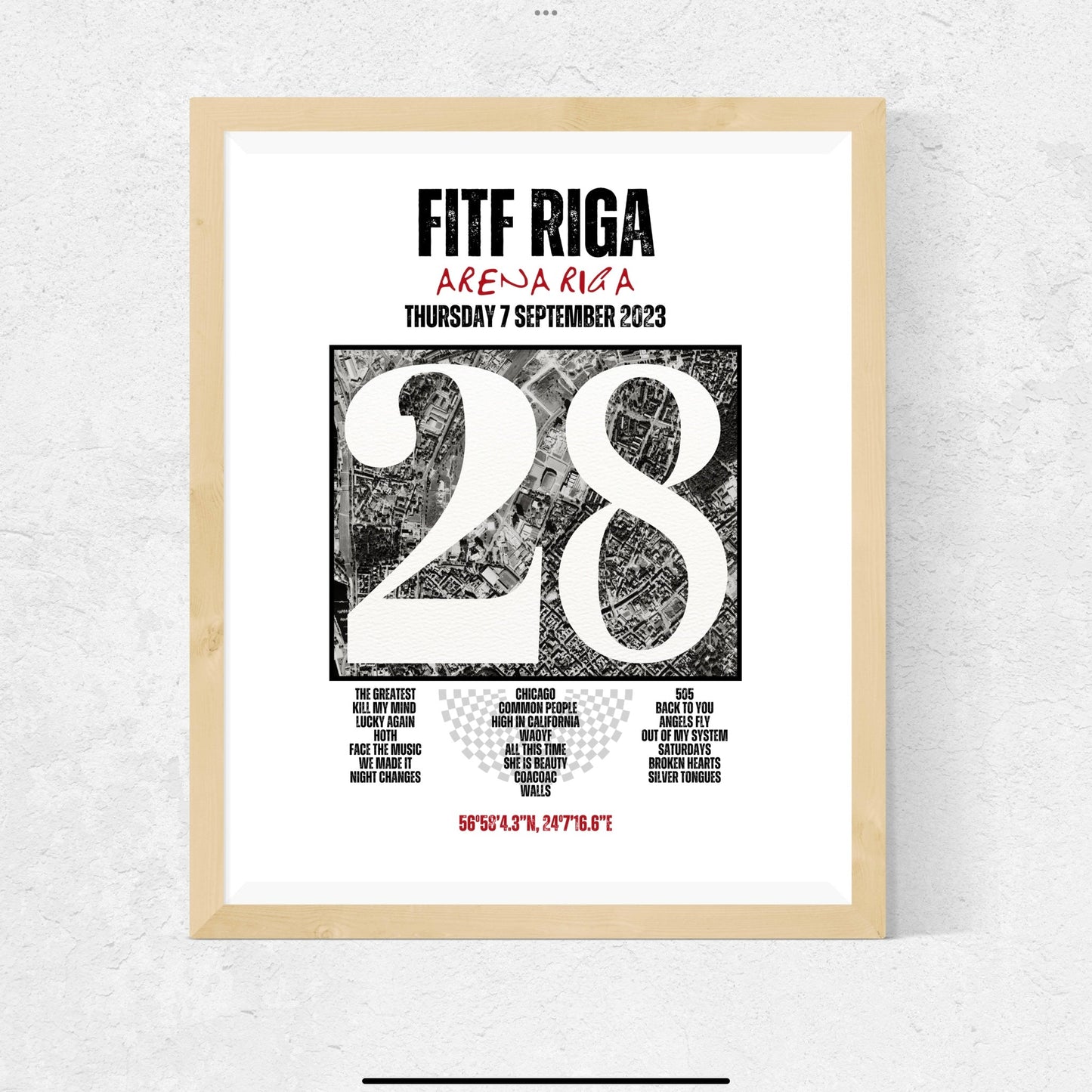FITF World Tour Riga 2023 Setlist Print
