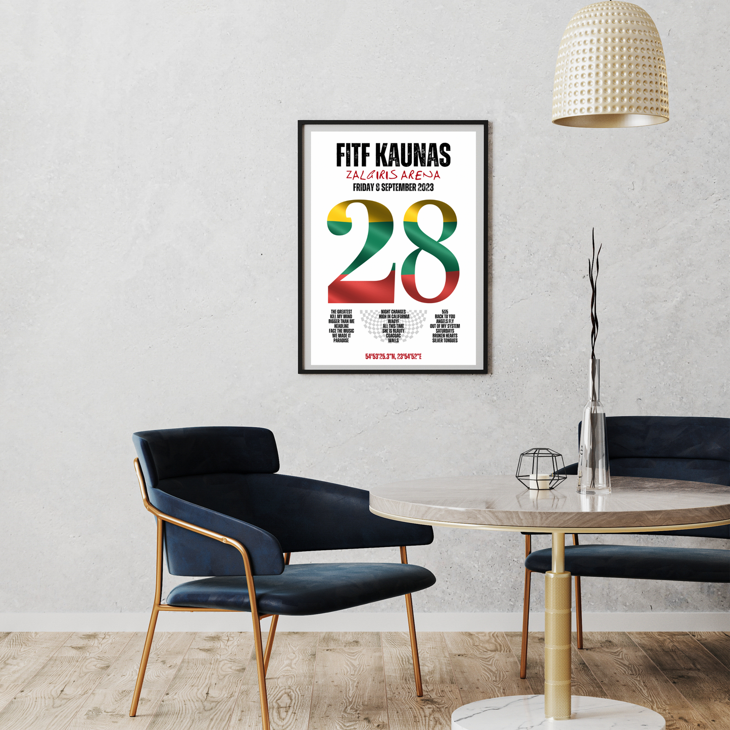 FITF World Tour Kaunas 2023 Setlist Print