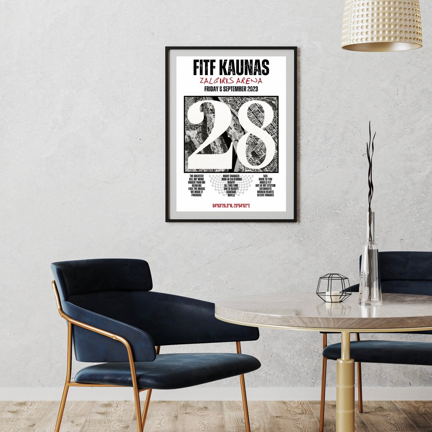 FITF World Tour Kaunas 2023 Setlist Print